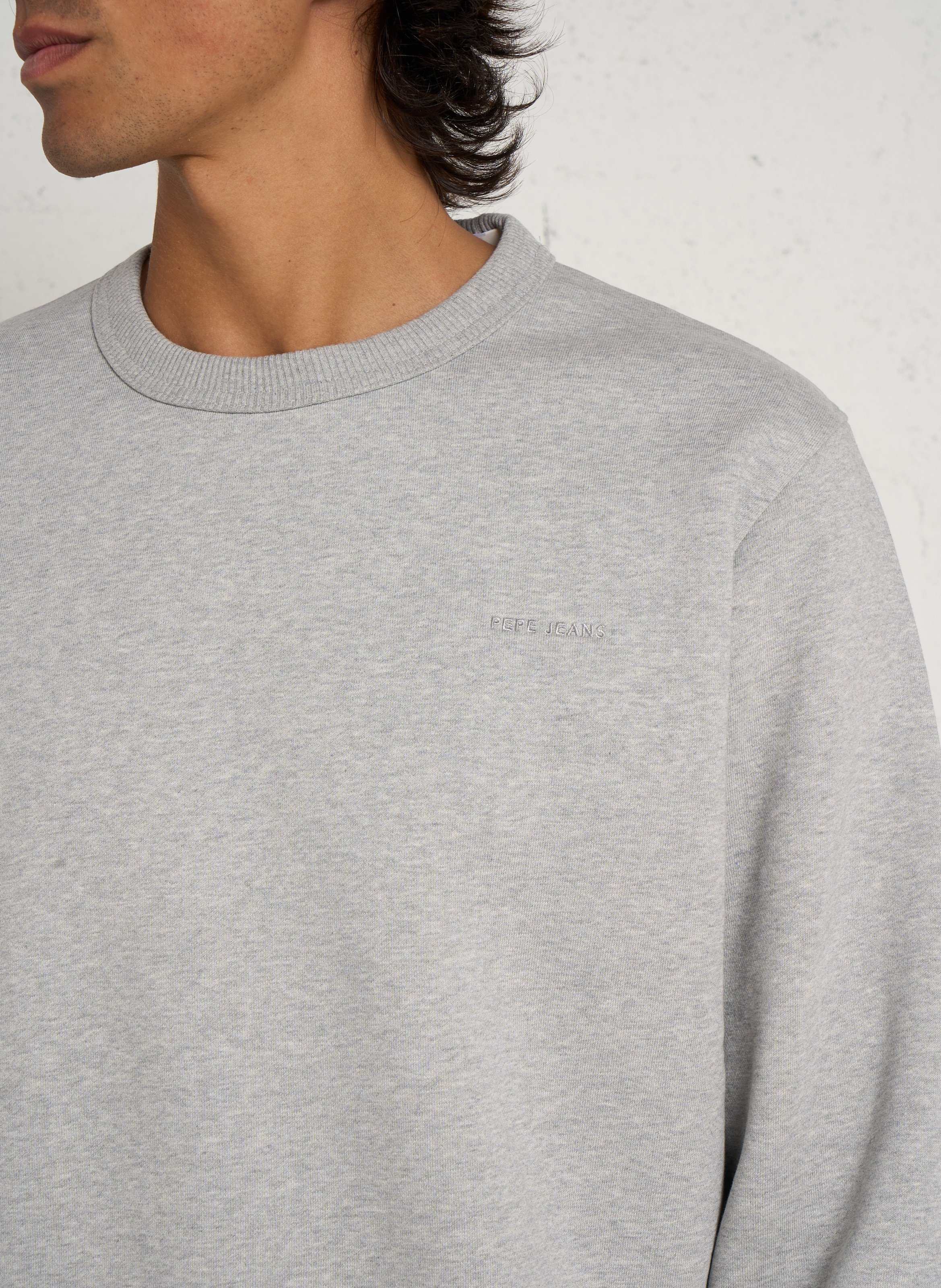 Einfarbiges Sweatshirt aus Baumwolle PEPE JEANS Grau