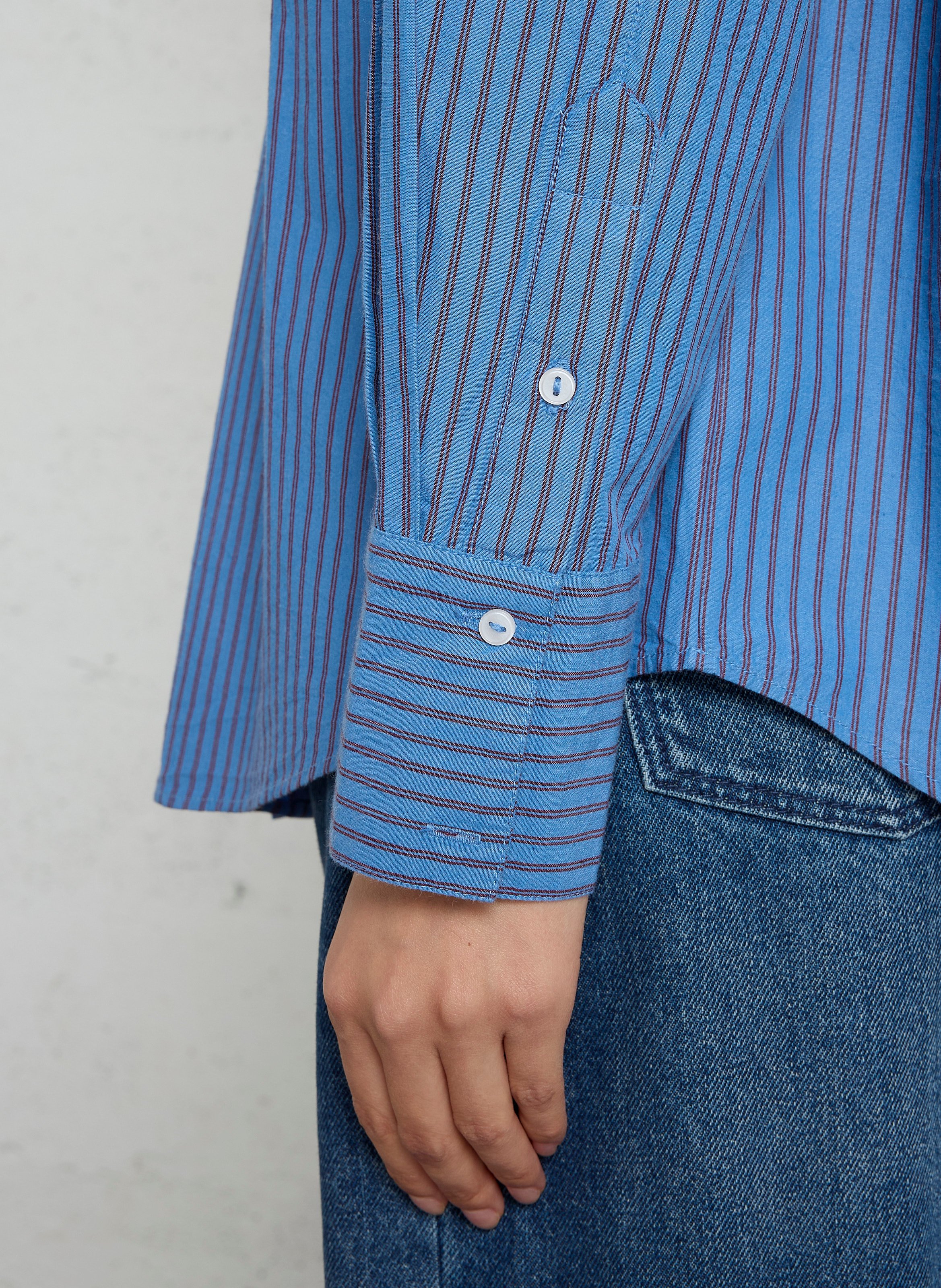 Chemise ample col classique rayée en coton SUD EXPRESS Bleu