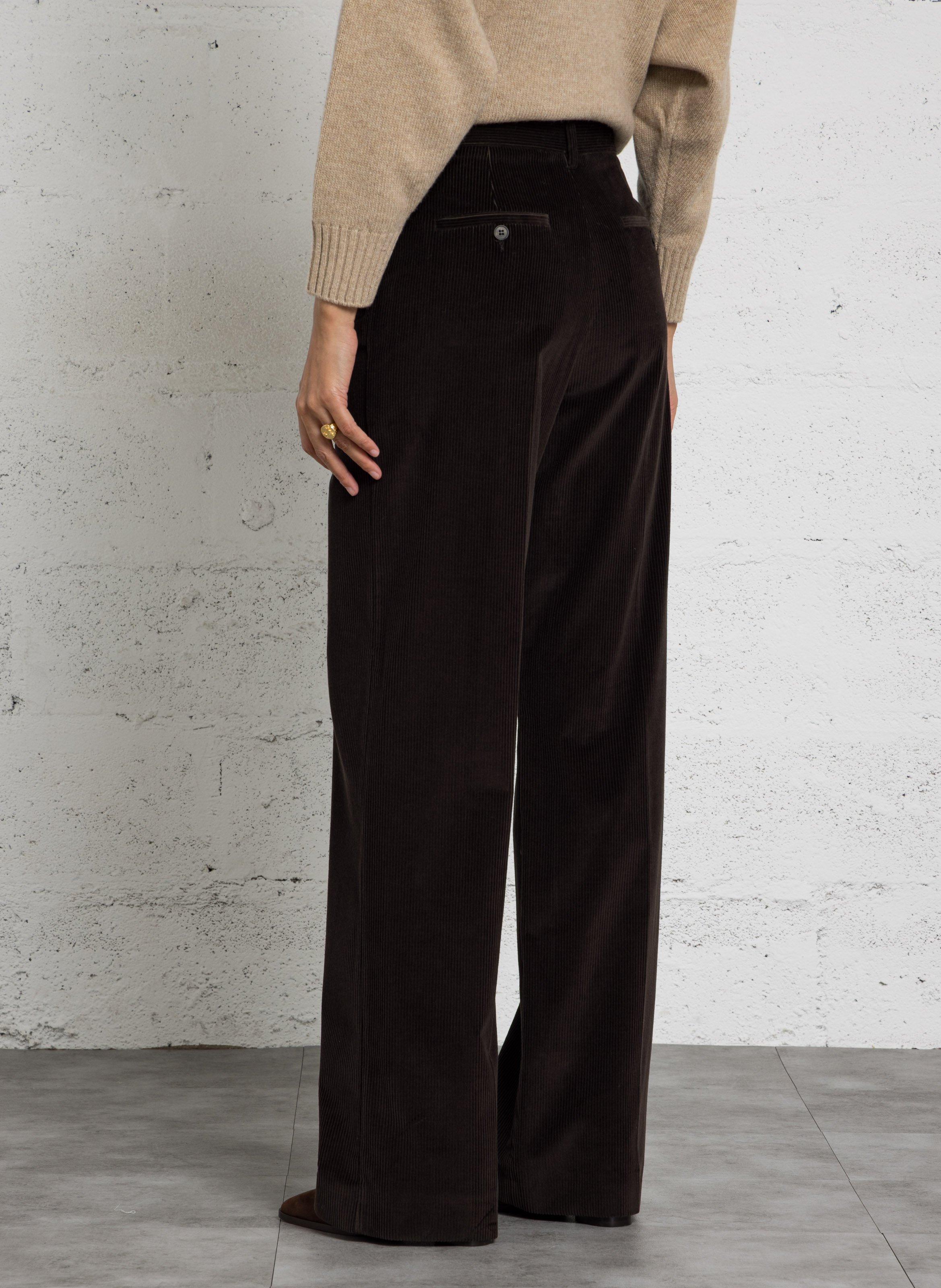 Weit geschnittene Cordhose aus Baumwolle MAX MARA WEEK END Braun