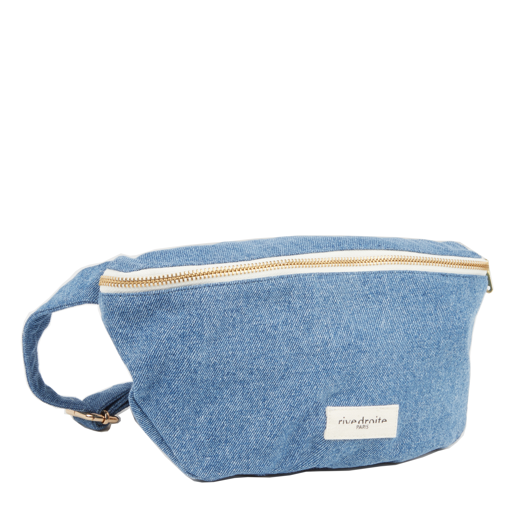 Zipped recycled cotton waist bag RIVEDROITE PARIS Faded jeans
