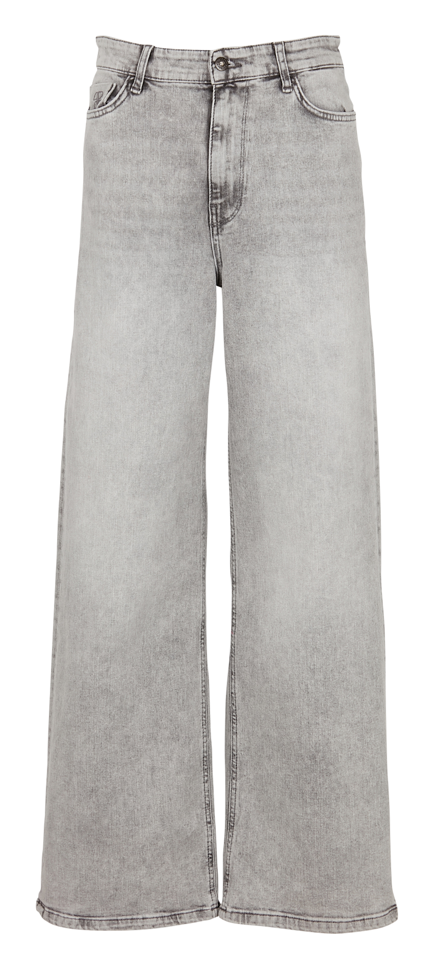 Jean ample taille haute en coton mélangé BY BAR Gris