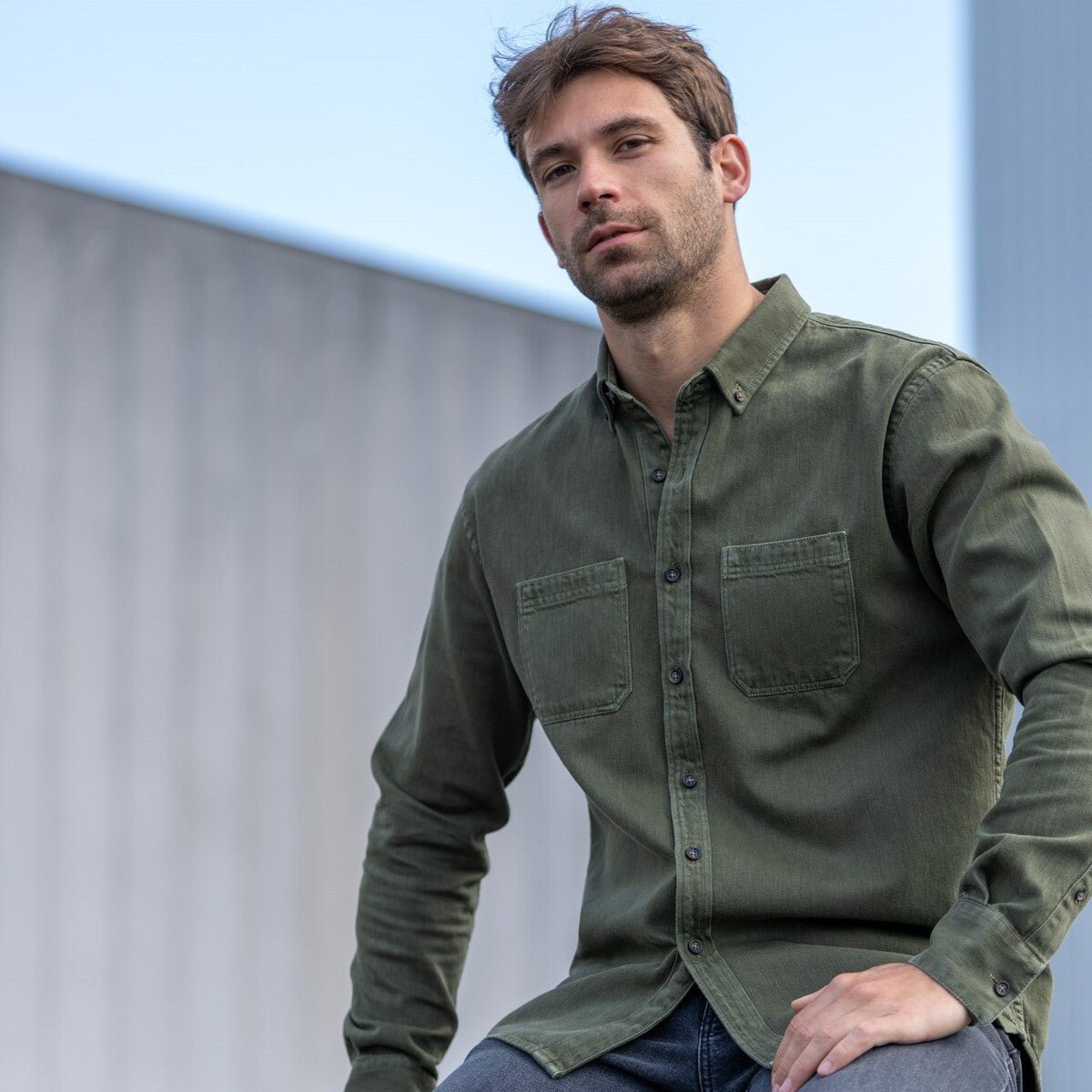 Denim shirt BILLYBELT Khaki