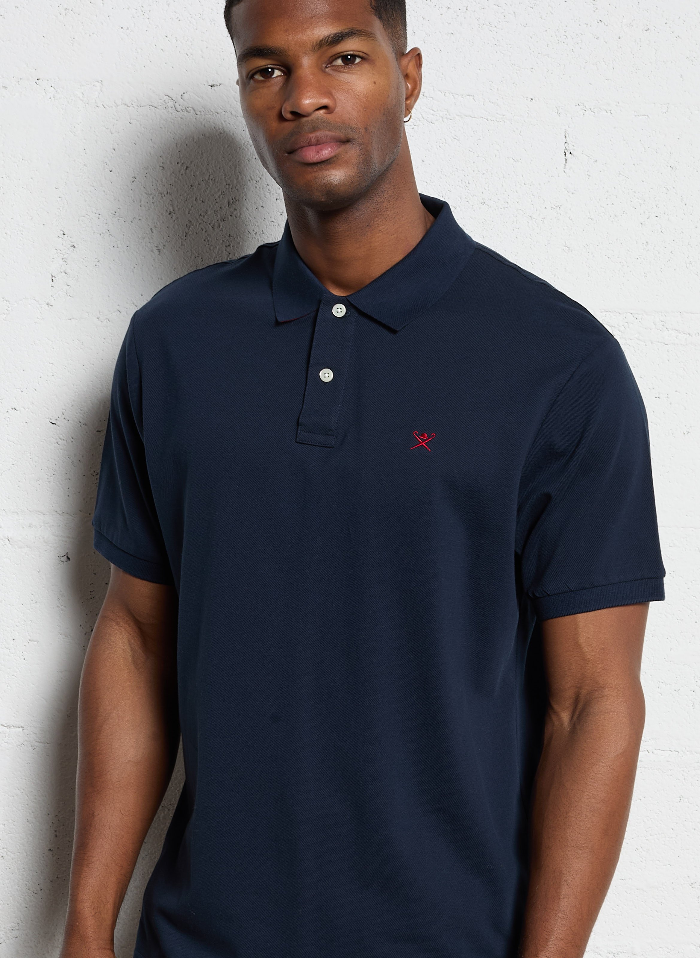 Polo slim-fit en coton piqué HACKETT Bleu