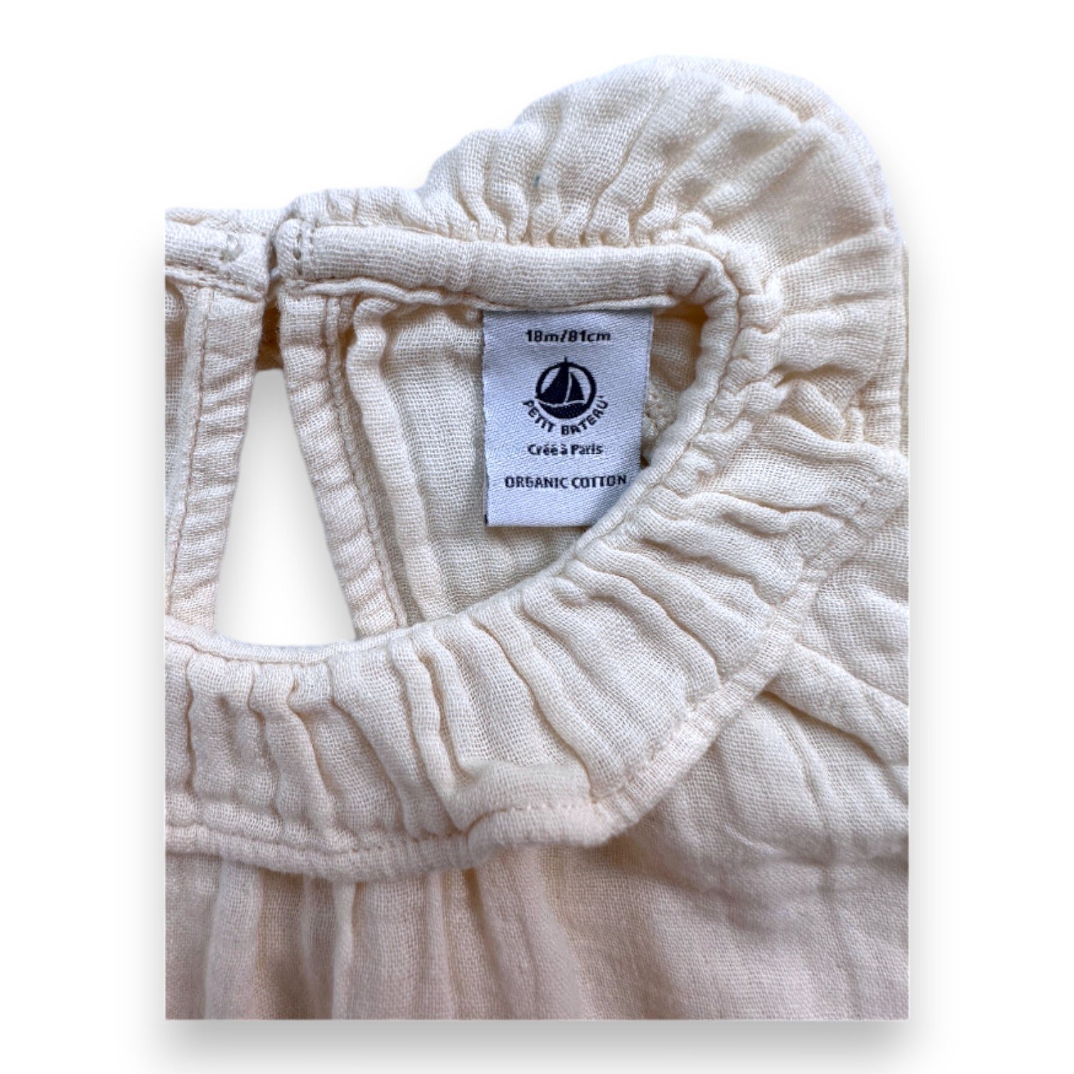 Beige baby blouse - 18 months PETIT BATEAU - Seconde Main Beige