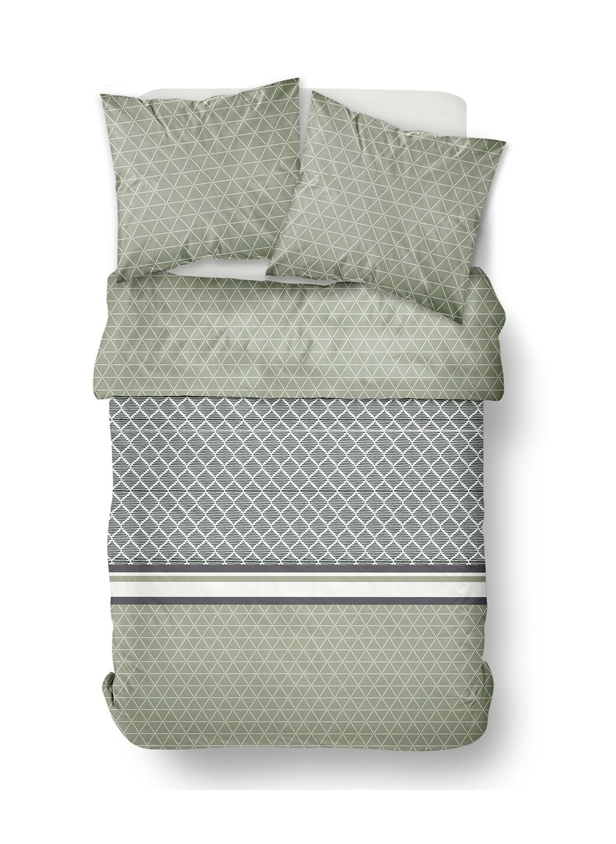 Zippered cotton printed bedding set TODAY LINGE DE MAISON Beige