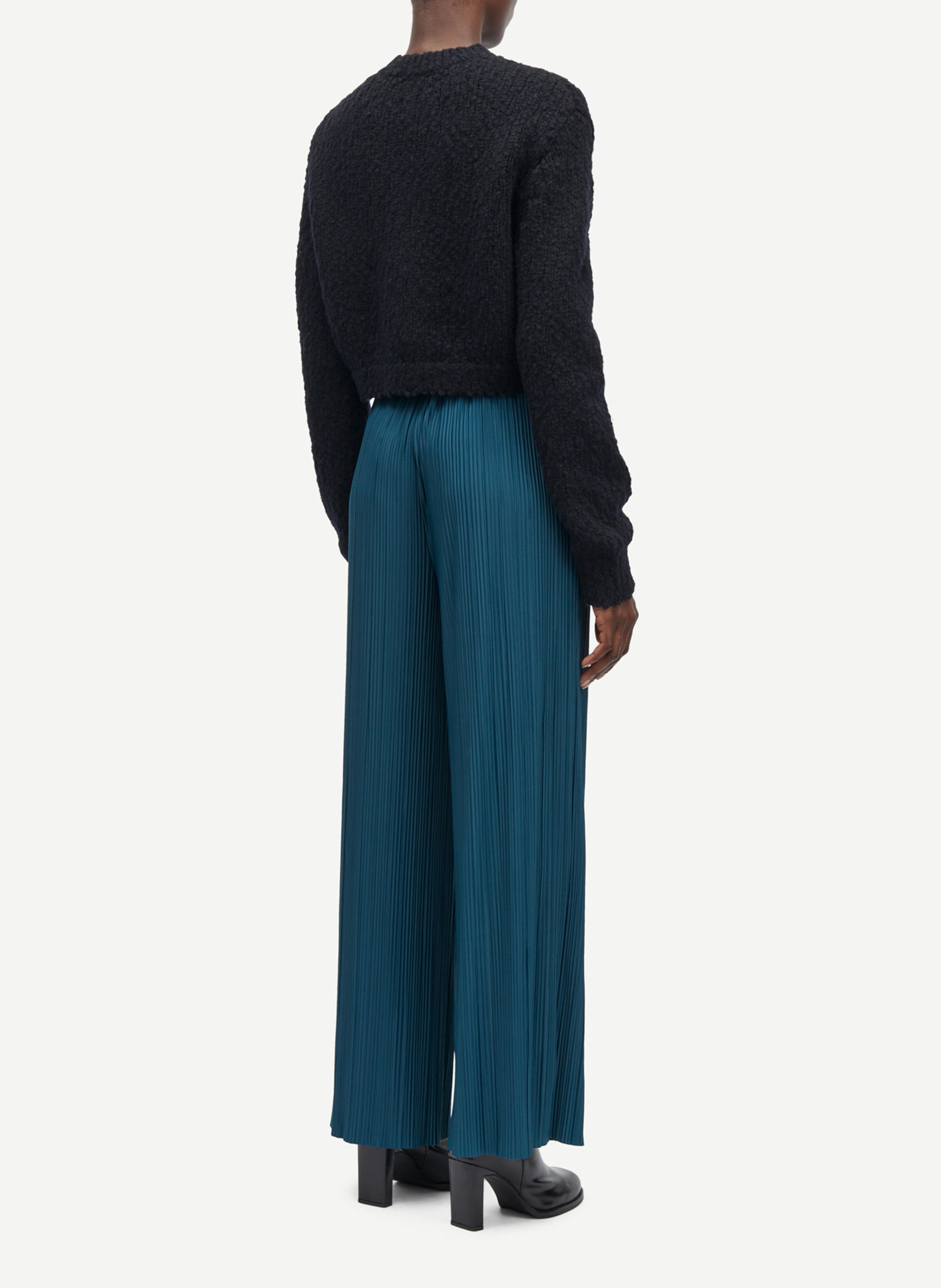 Pantalon large plissé Bleu