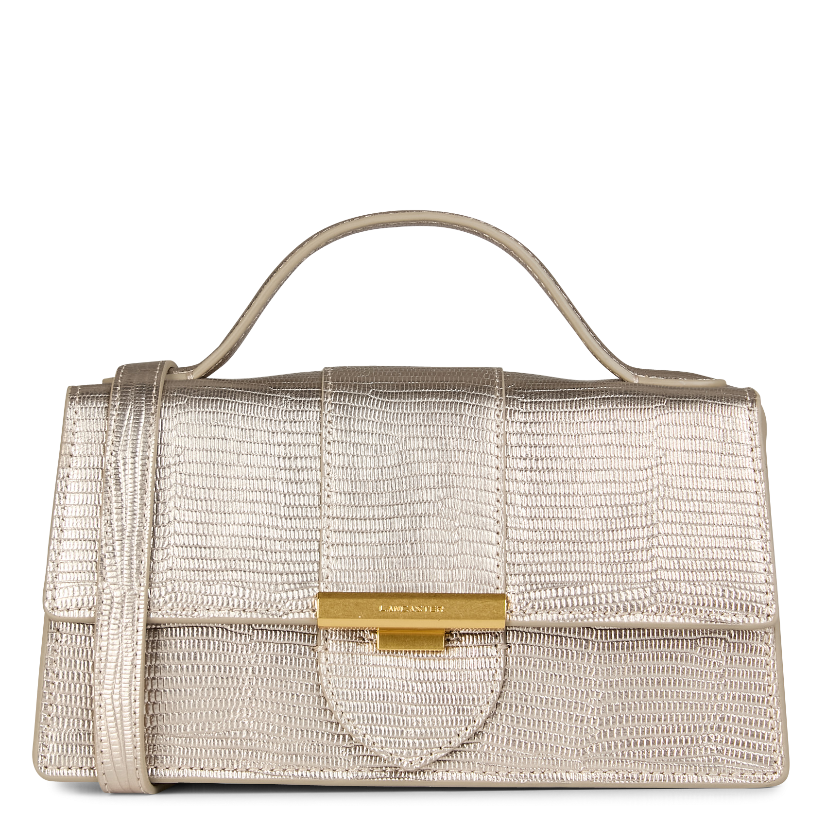 Baguette-Tasche aus genarbtem Leder LANCASTER PARIS Beige