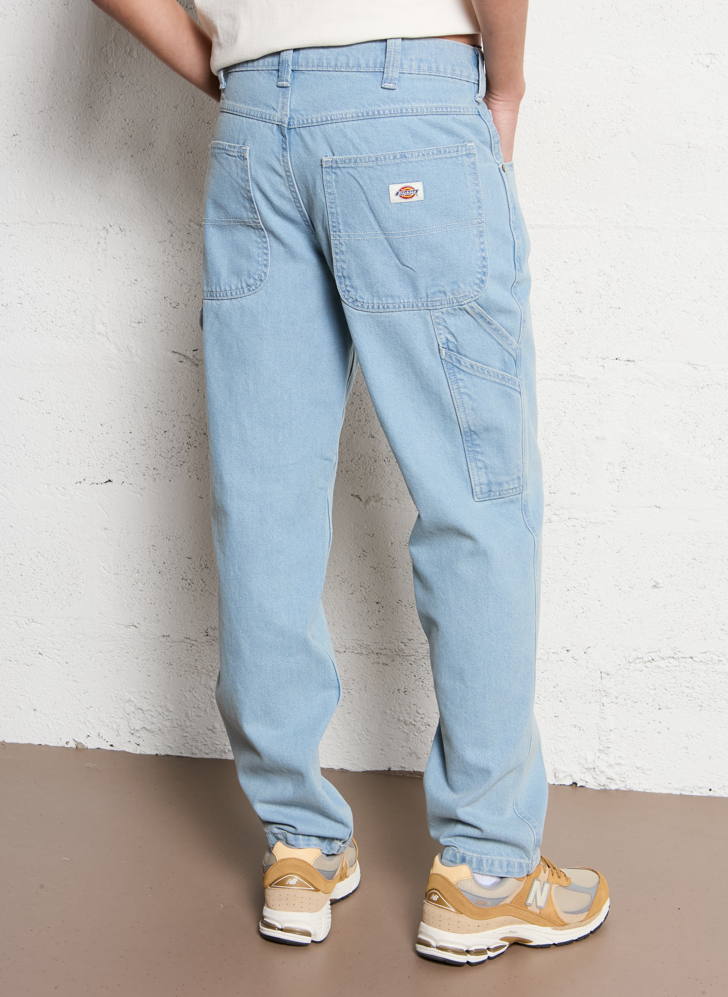 Csally - Gerade geschnittene Baumwollhose Blau