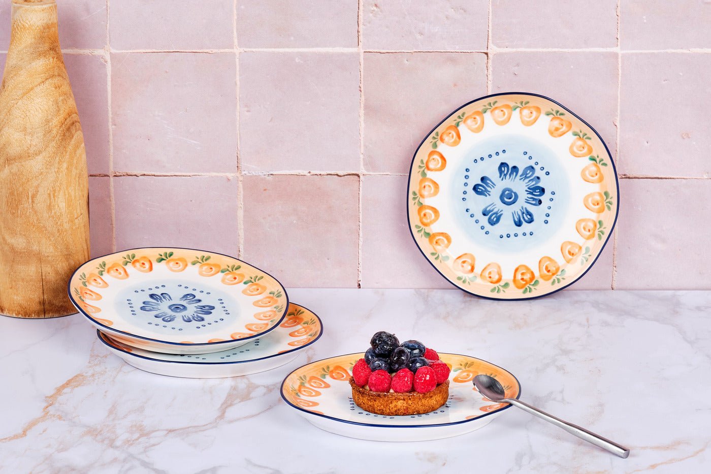 Napoli Plate ø20cm - 4 pieces - citrus BJORN White