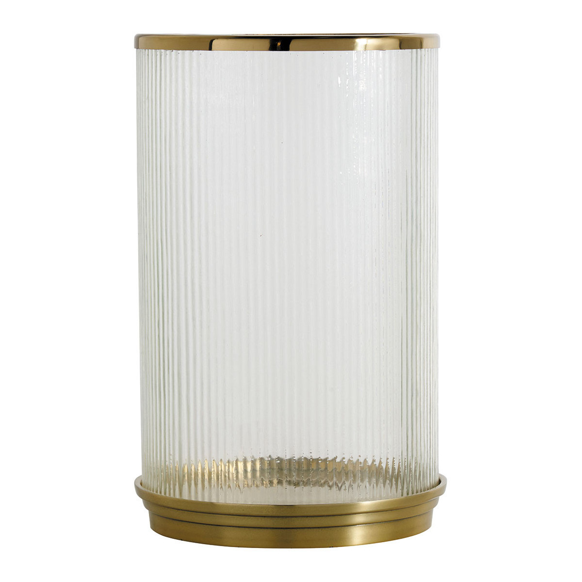 Oscar glass and gold metal ribbed votive holder - large size - ø 24.5 x 38.5 cm BLANC D'IVOIRE Golden