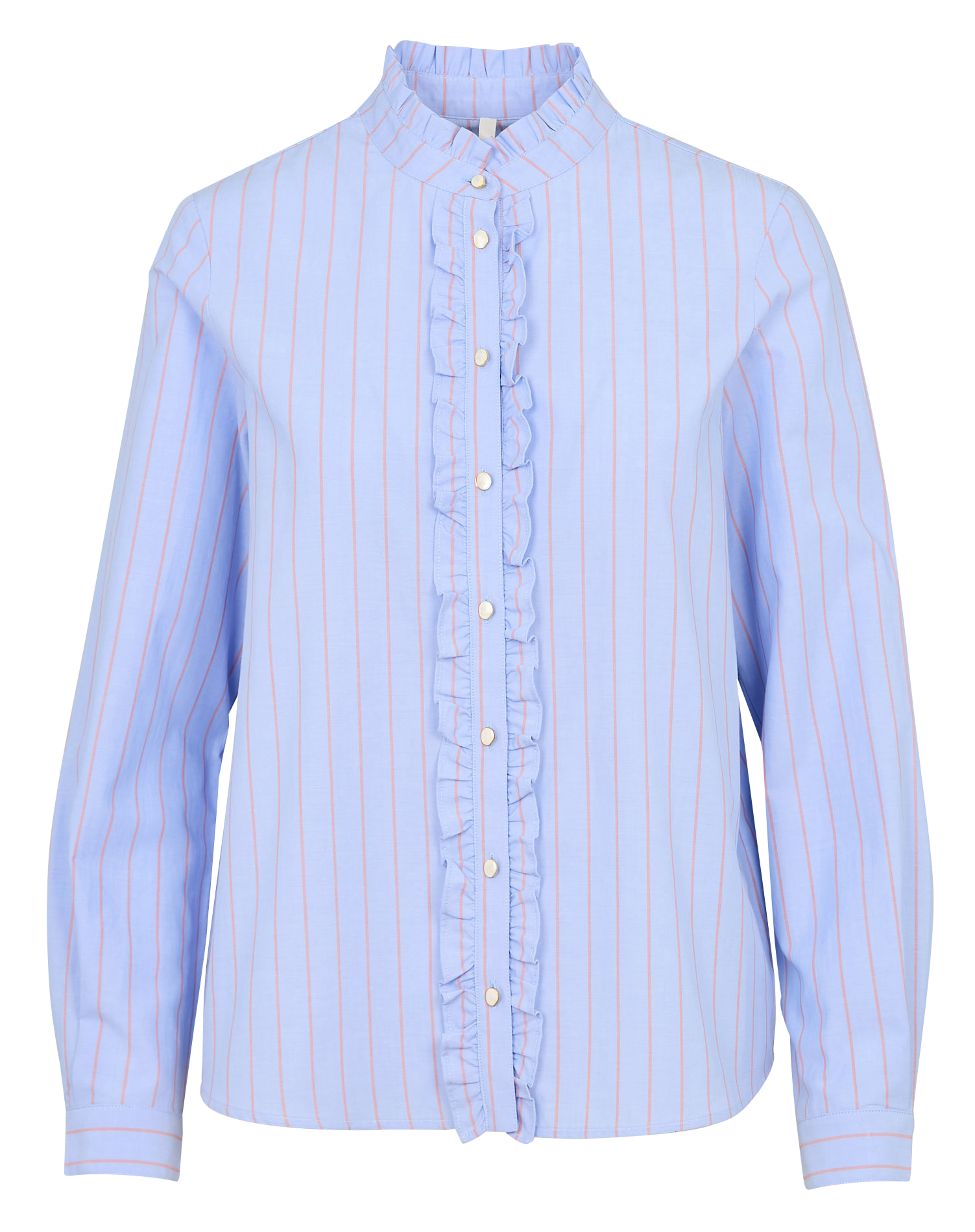 Shirt with high collar and ruffled cotton. I CODE Blue