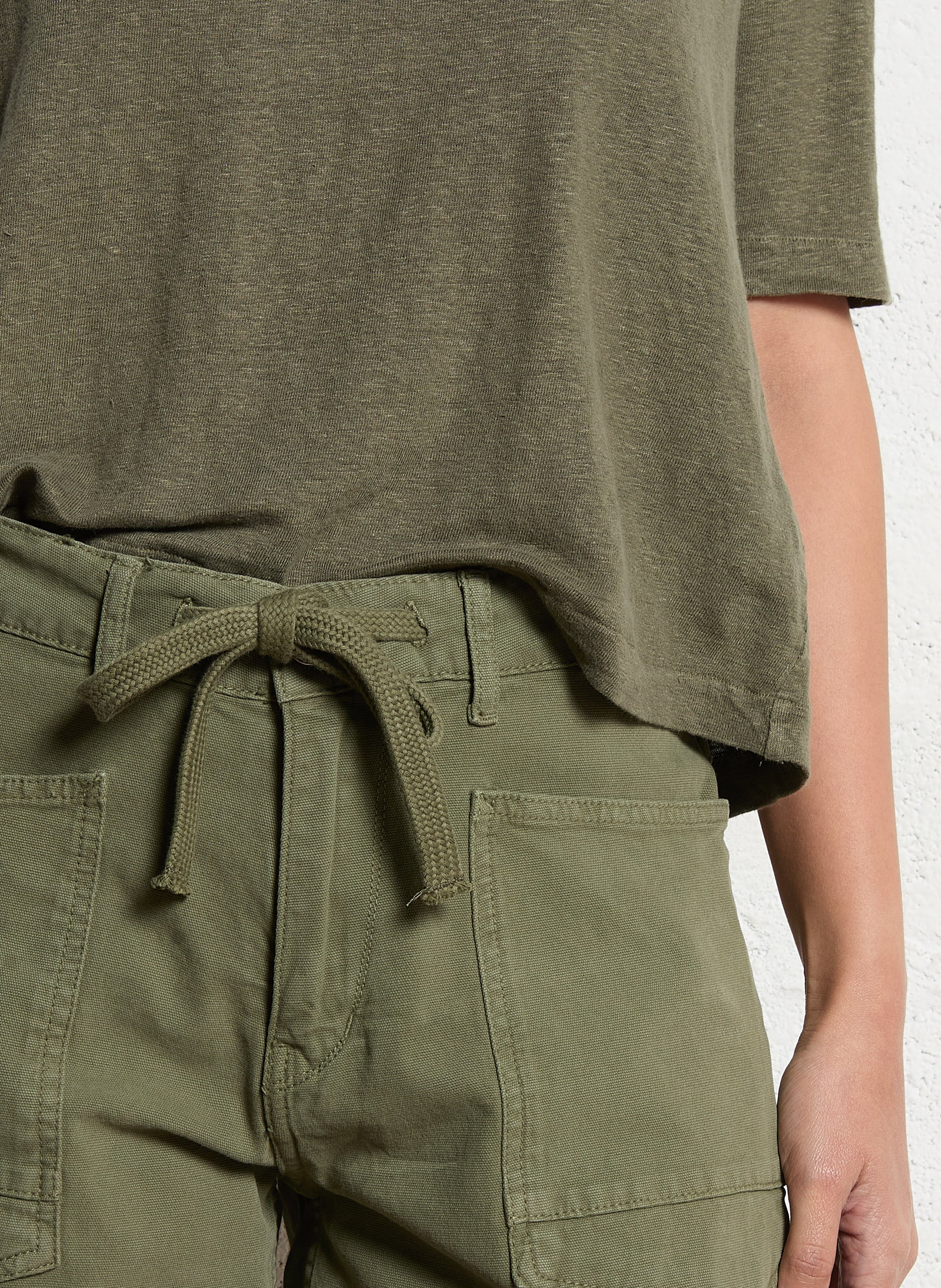 Straight cotton-blend shorts LE TEMPS DES CERISES Green