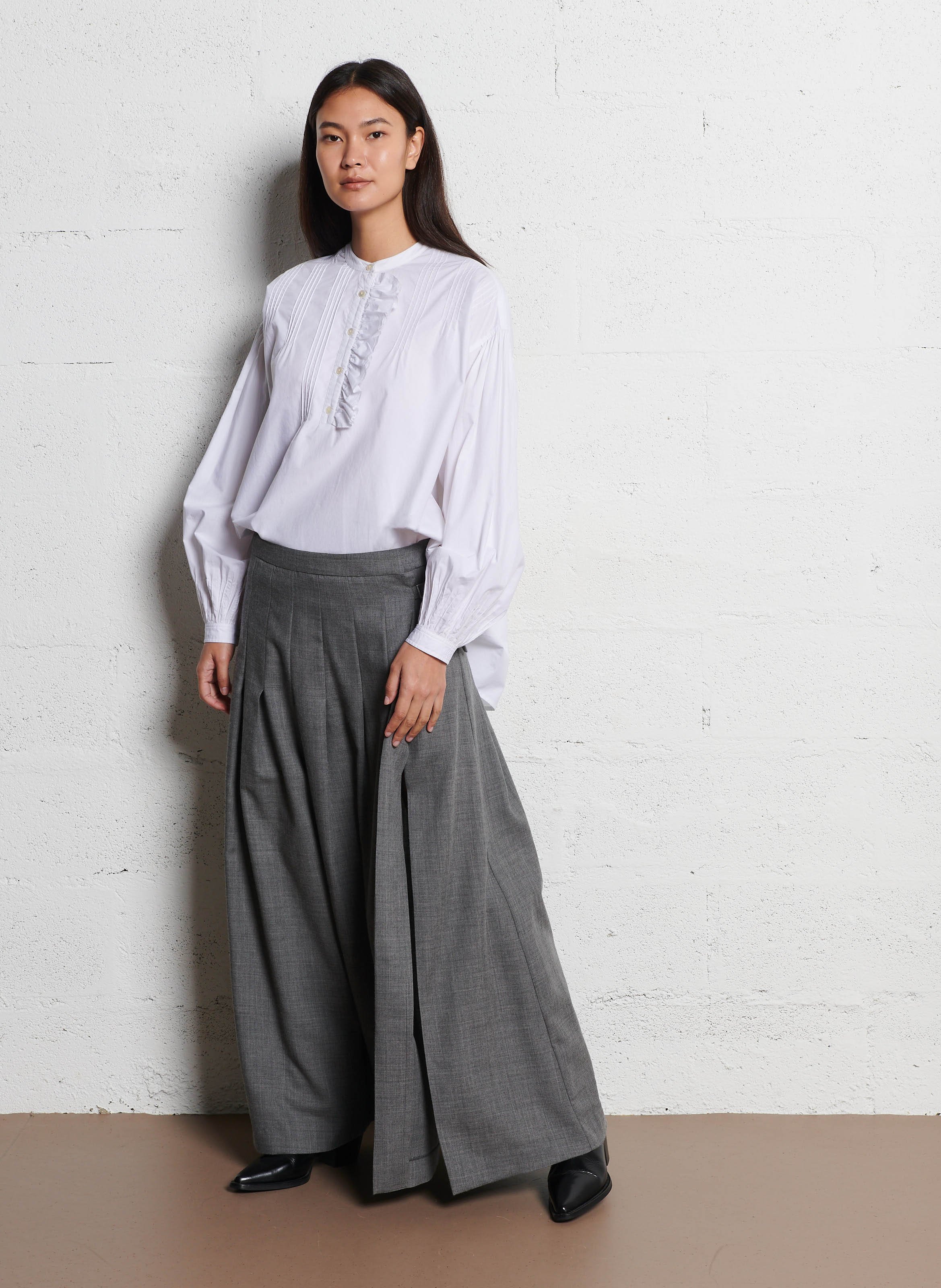 Loose-fit cotton blouse LAURENCE BRAS White