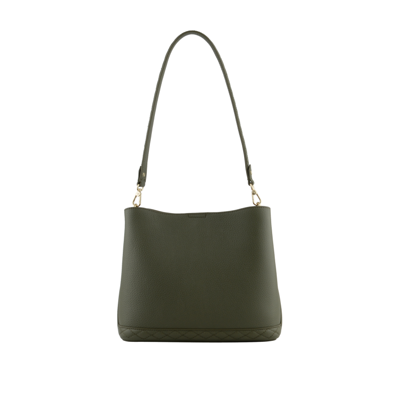 Satchel - cowhide leather POURCHET Khaki