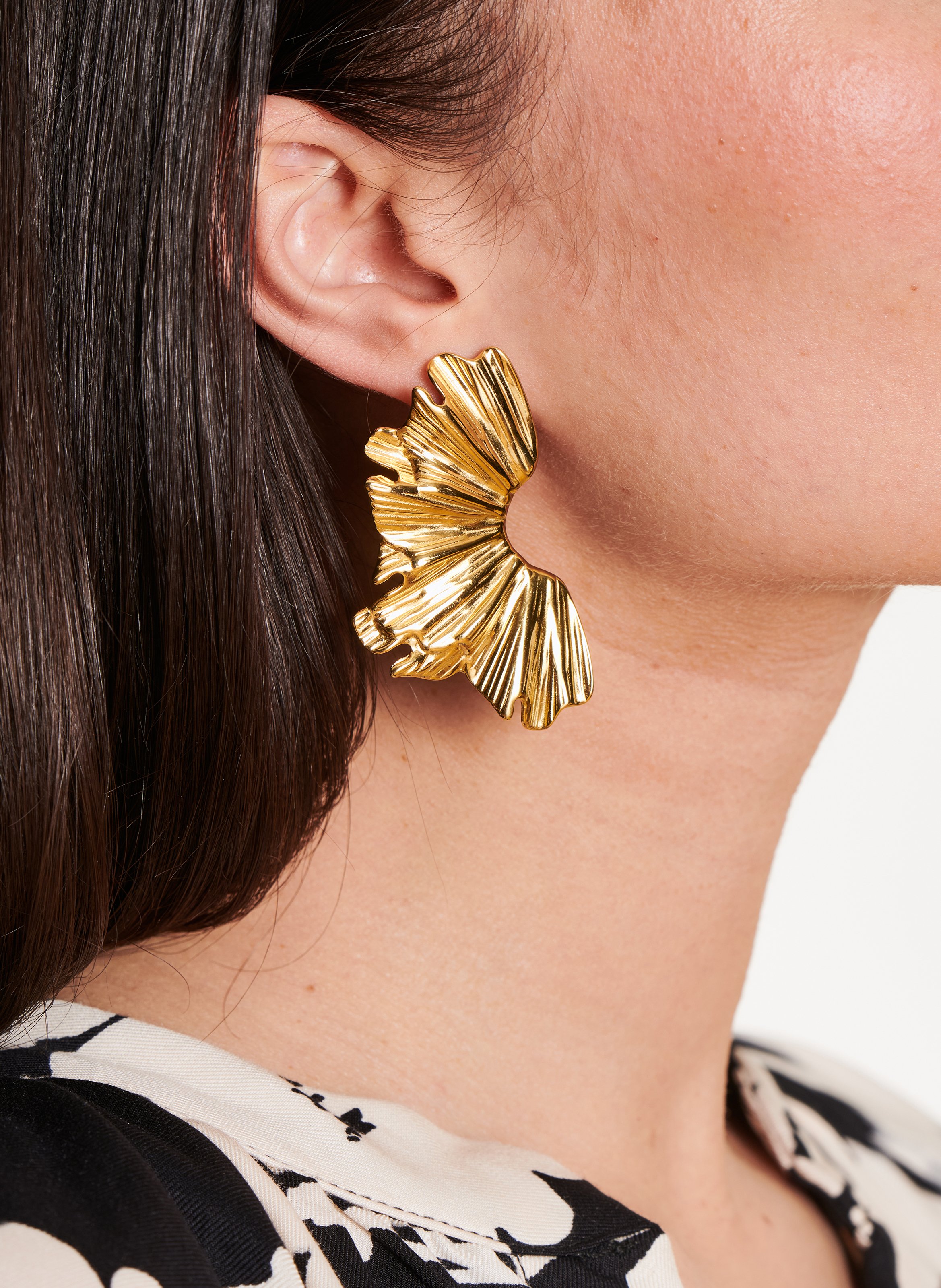 Boucles d'oreilles demi cercle LA FEE MARABOUTEE Jaune