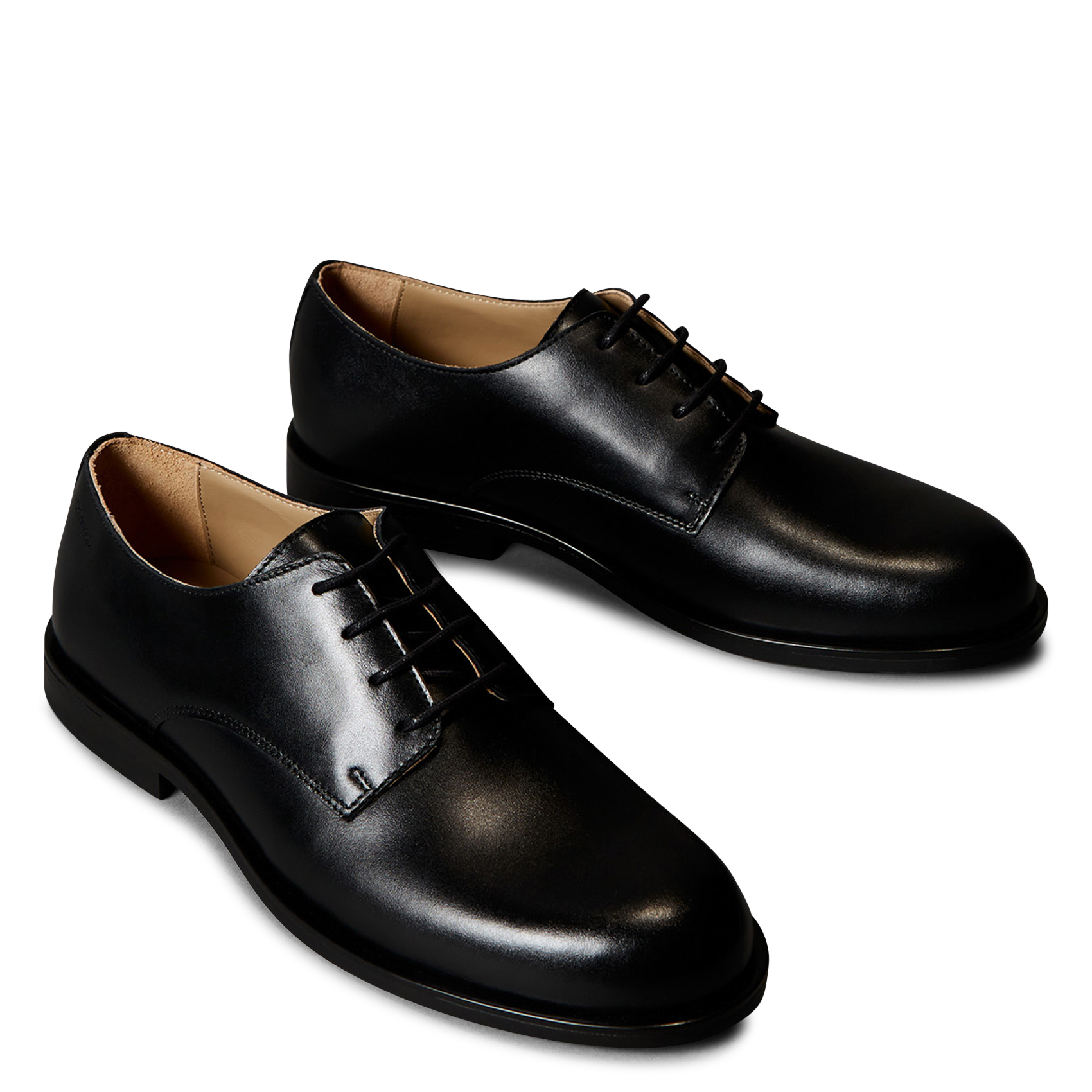 Plain leather lace-up moccasins CALVIN KLEIN Black