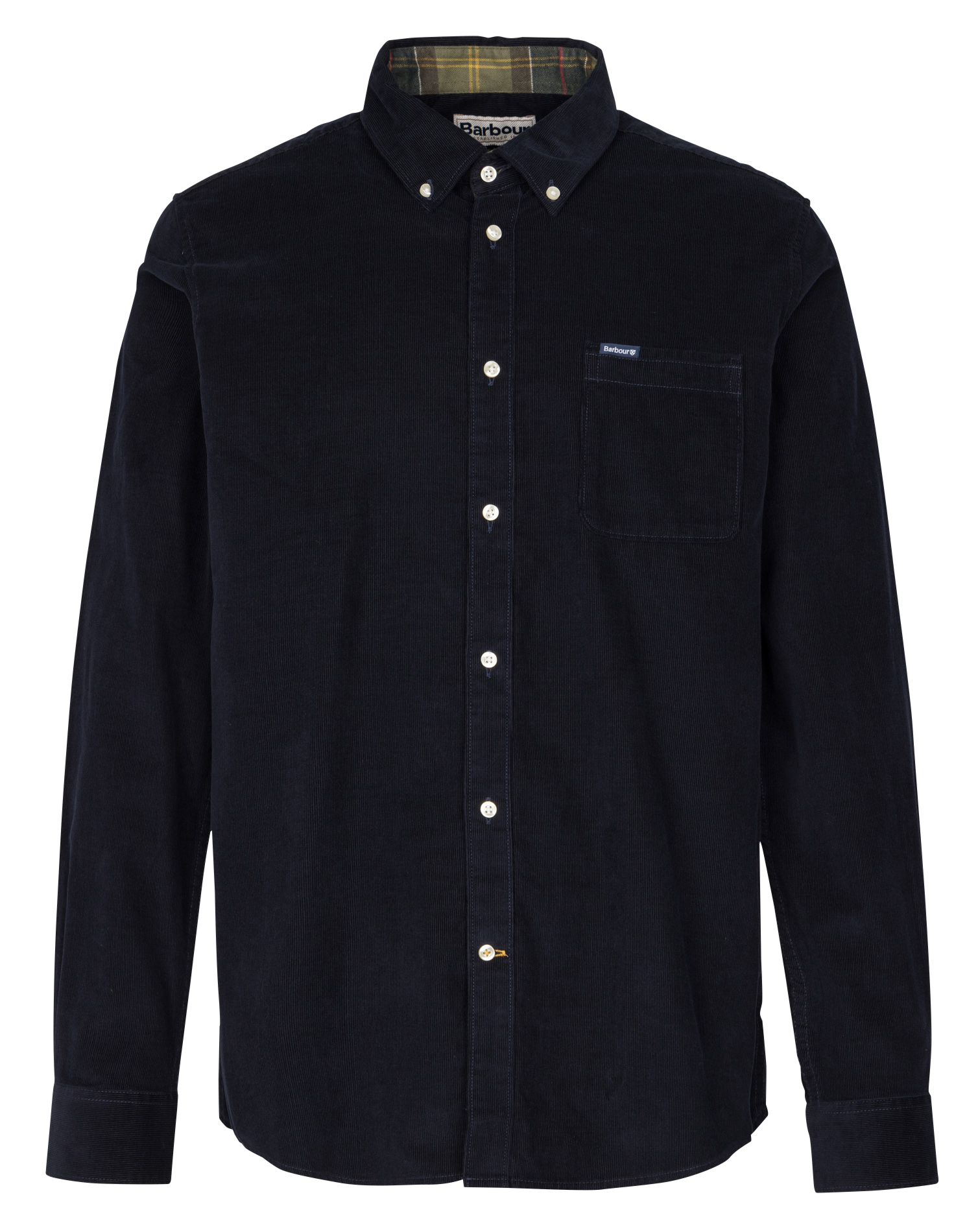 Rechte blouse met lange mouwen van fluweel BARBOUR Blauw