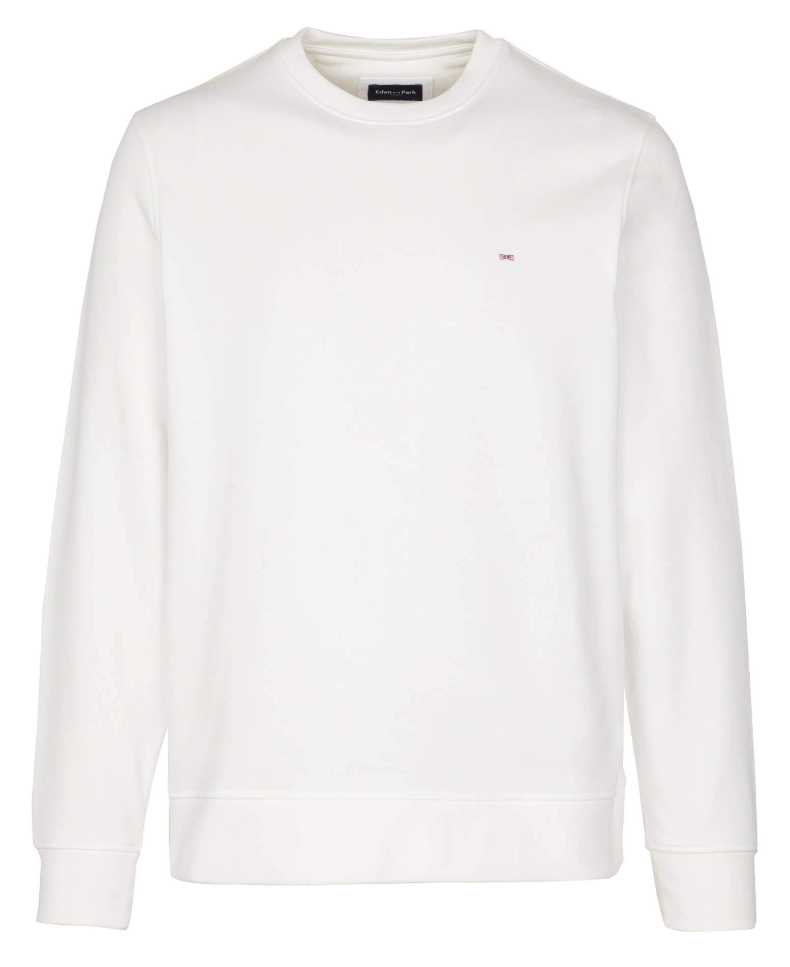 Sweat droit col rond brodé en coton EDEN PARK Beige