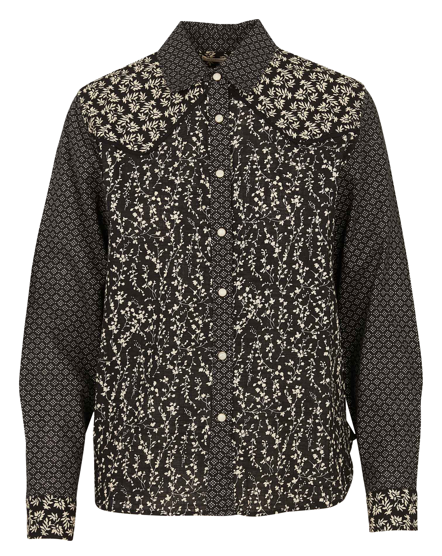 Chemise droite imprimée en coton MAISON HOTEL Noir