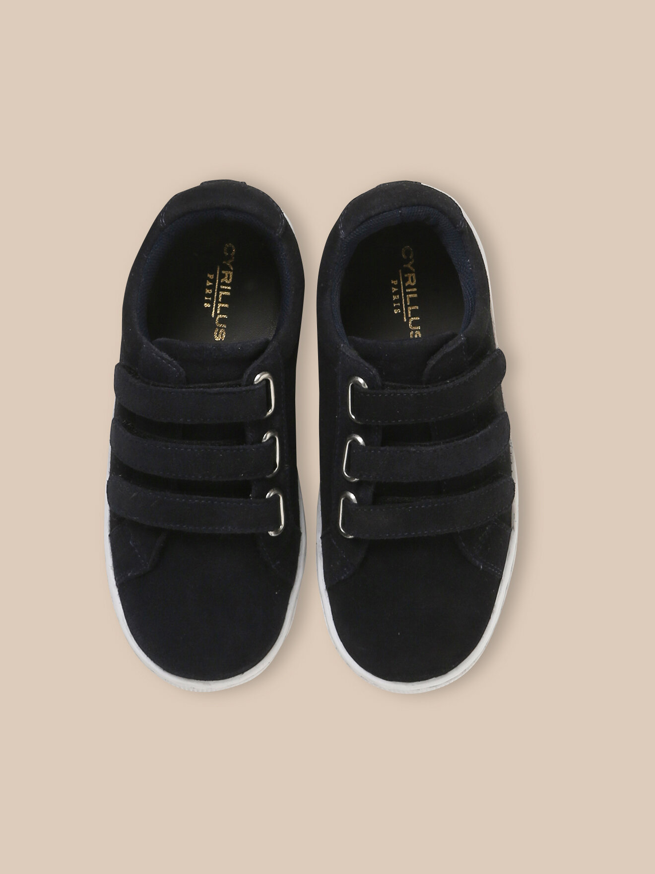 Low-top sneakers in split leather CYRILLUS Blue