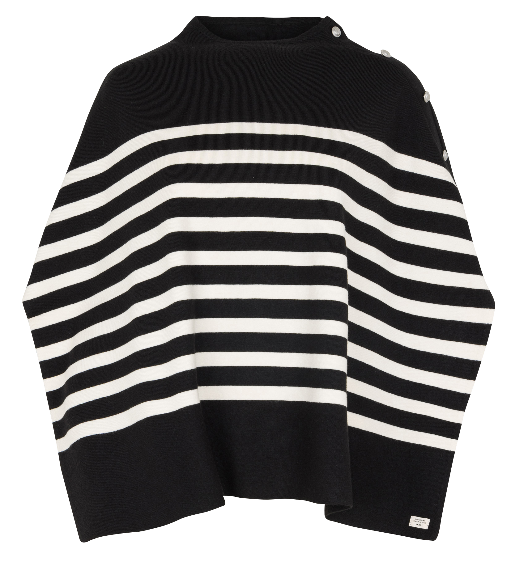 Striped cape with decorative buttons IKKS Black