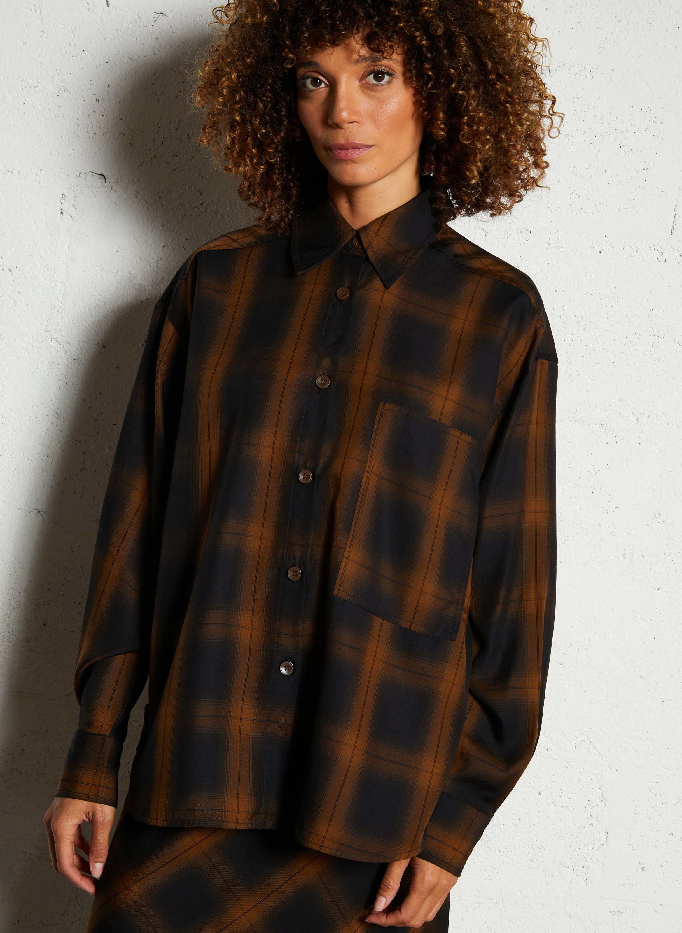 Chemise oversize à carreaux SEE U SOON Noir