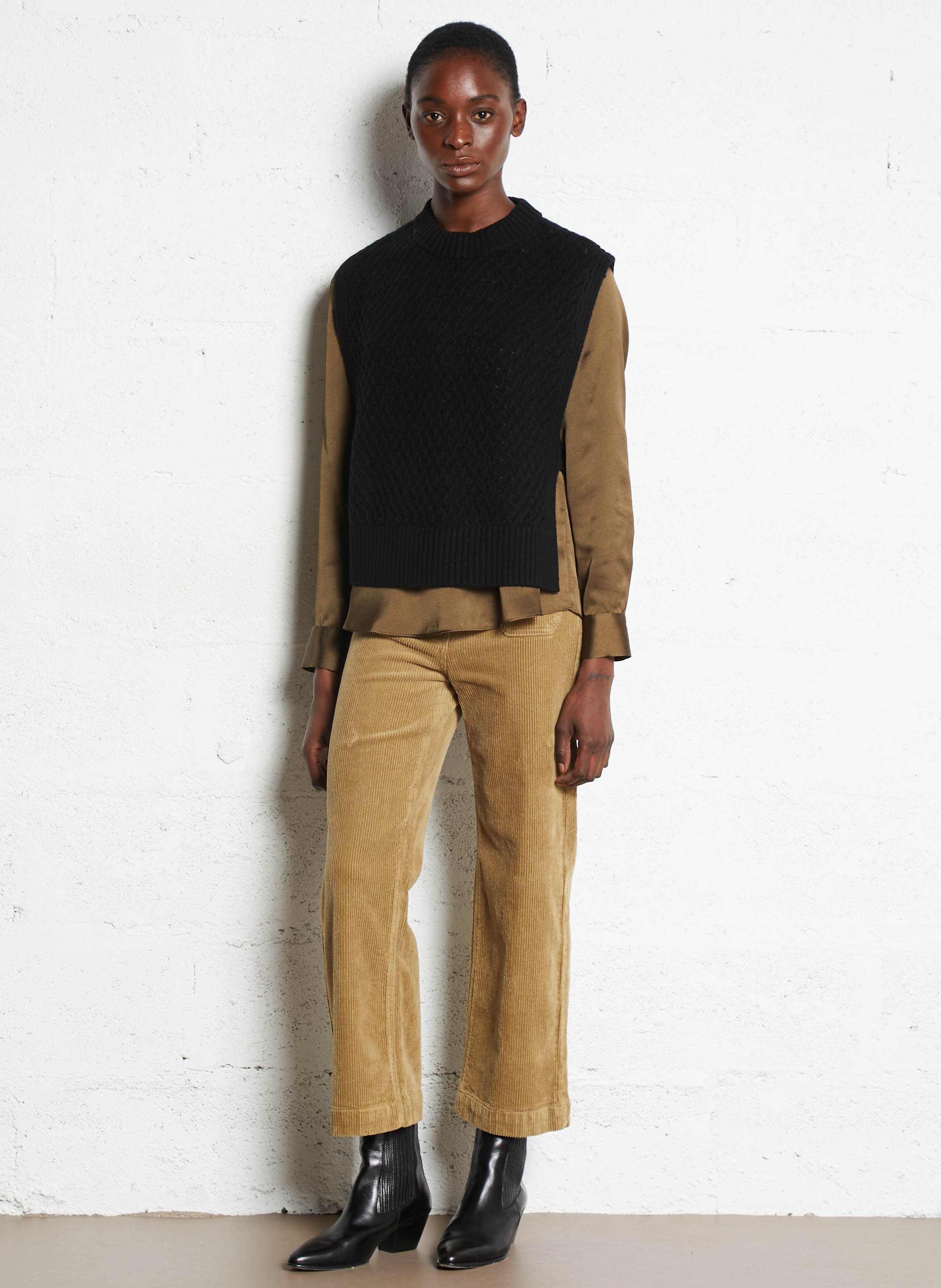 Round-neck wool sweater PETITE MENDIGOTE Black