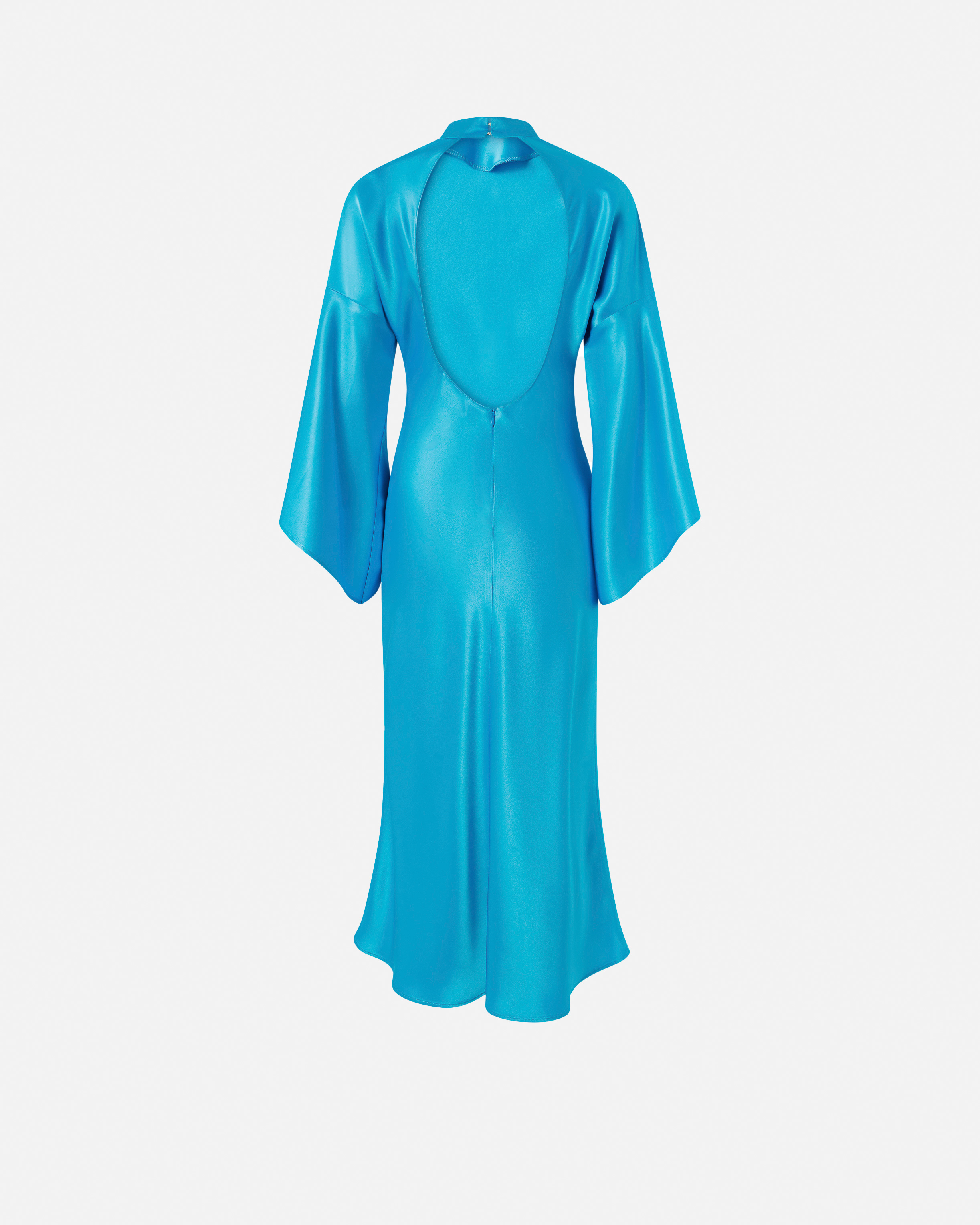 Flowy Long Satin Dress PINKO Blue