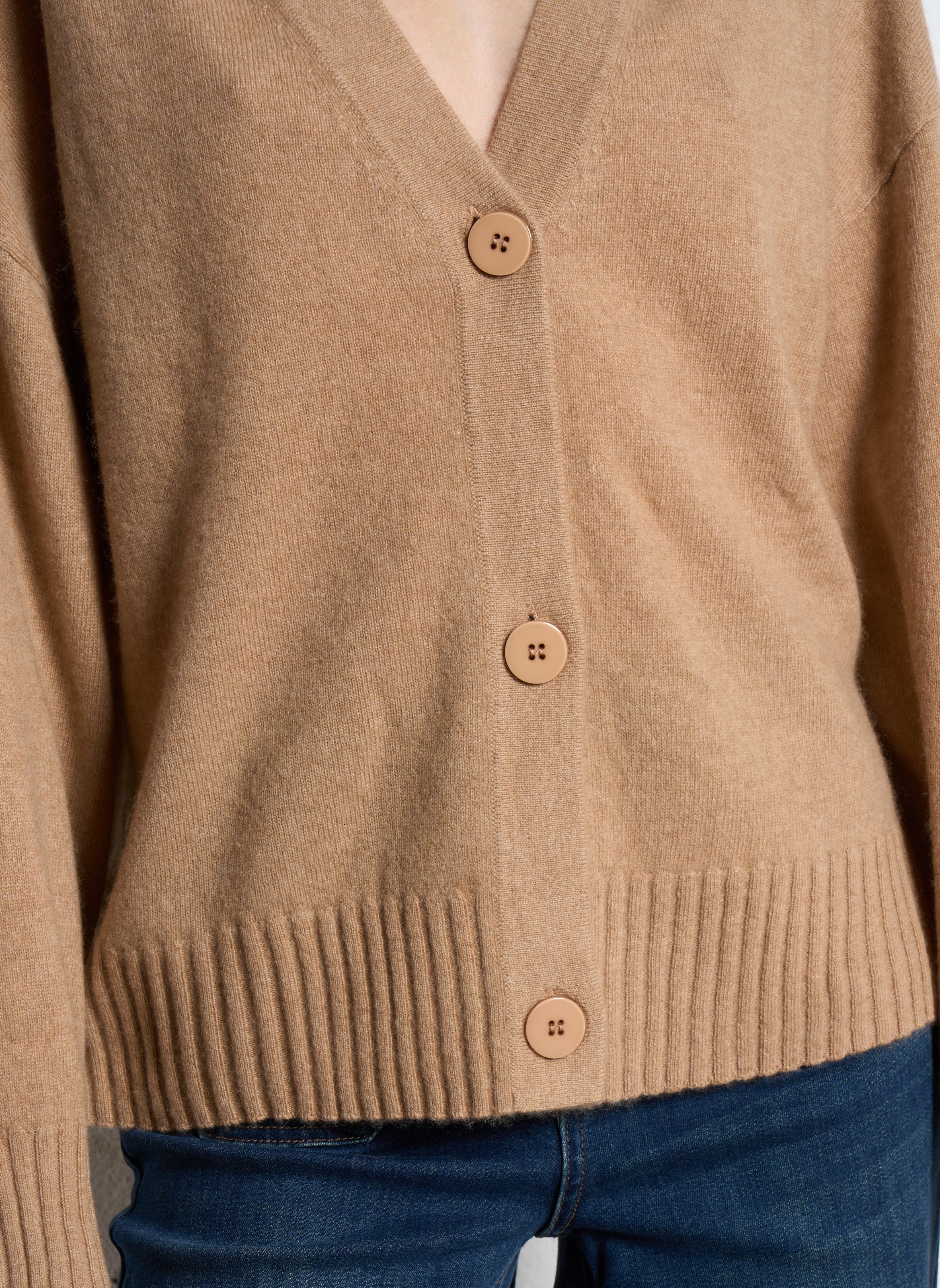 Fließendes Kaschmir-Weste mit V-Ausschnitt SUD EXPRESS Beige