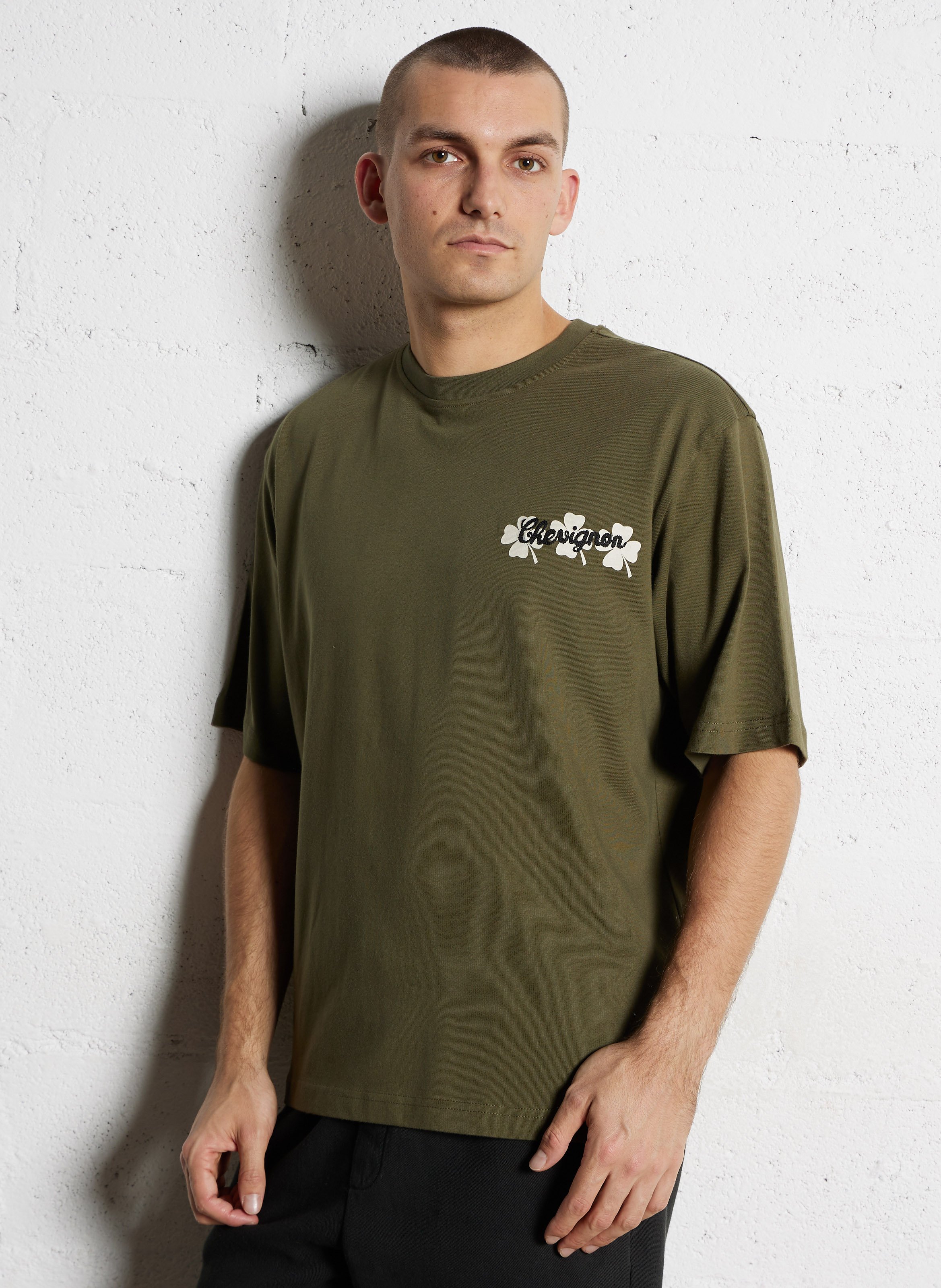 Oversized round neck T-shirt in organic cotton with screen printing CHEVIGNON