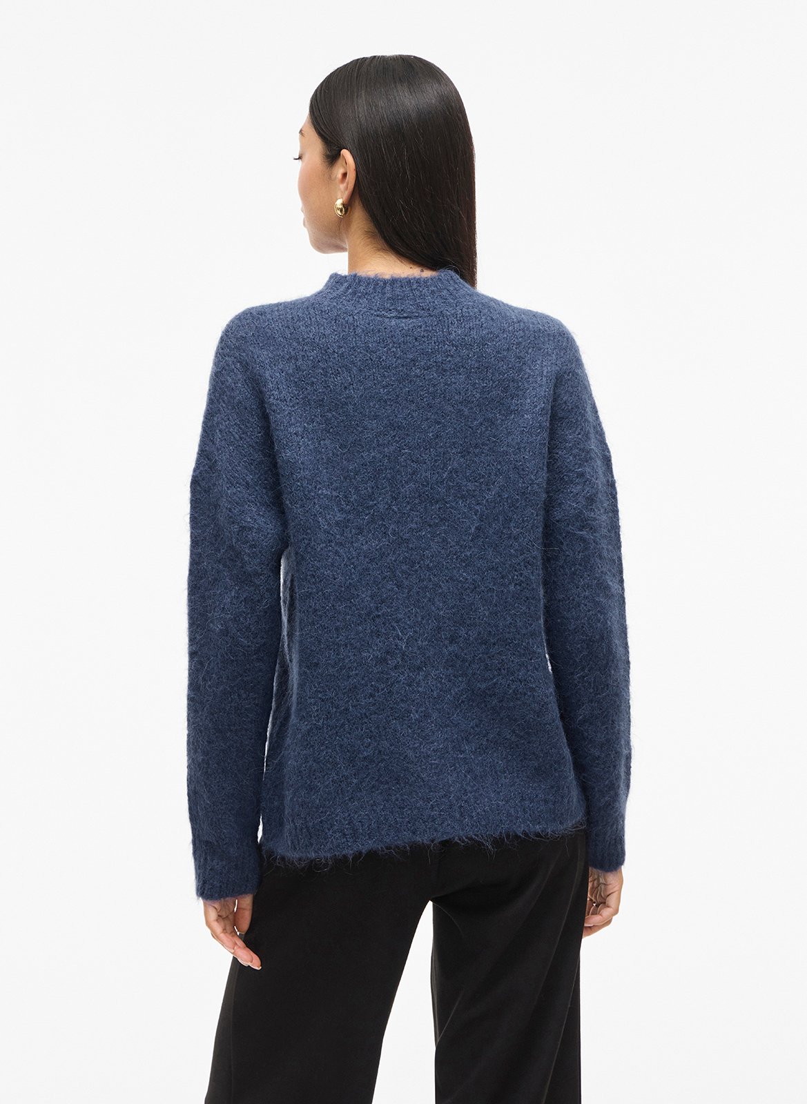 Rechte wollen trui met effen kleur VILA Blauw