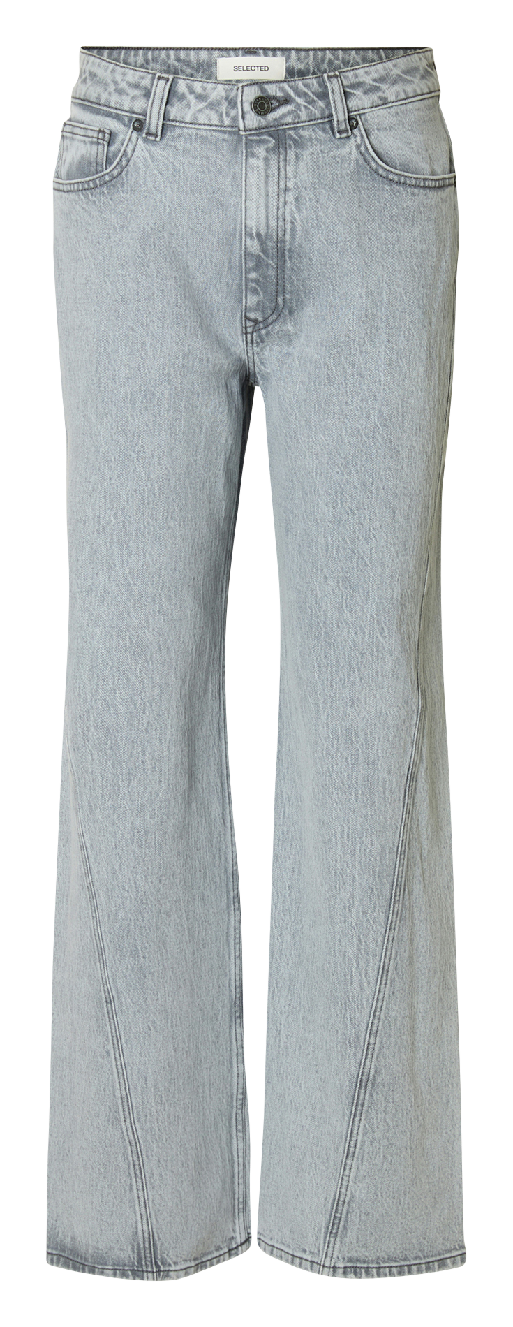 Organic cotton-blend bootcut jeans SELECTED Grey