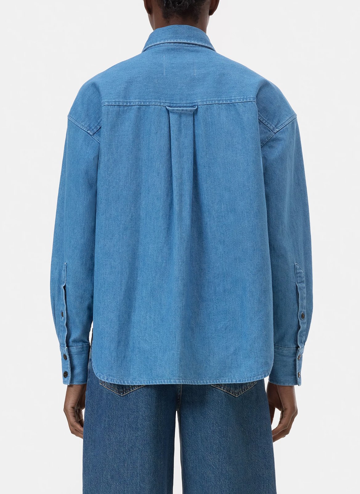 Chemise droite boutonnée en denim CLOSED Bleu