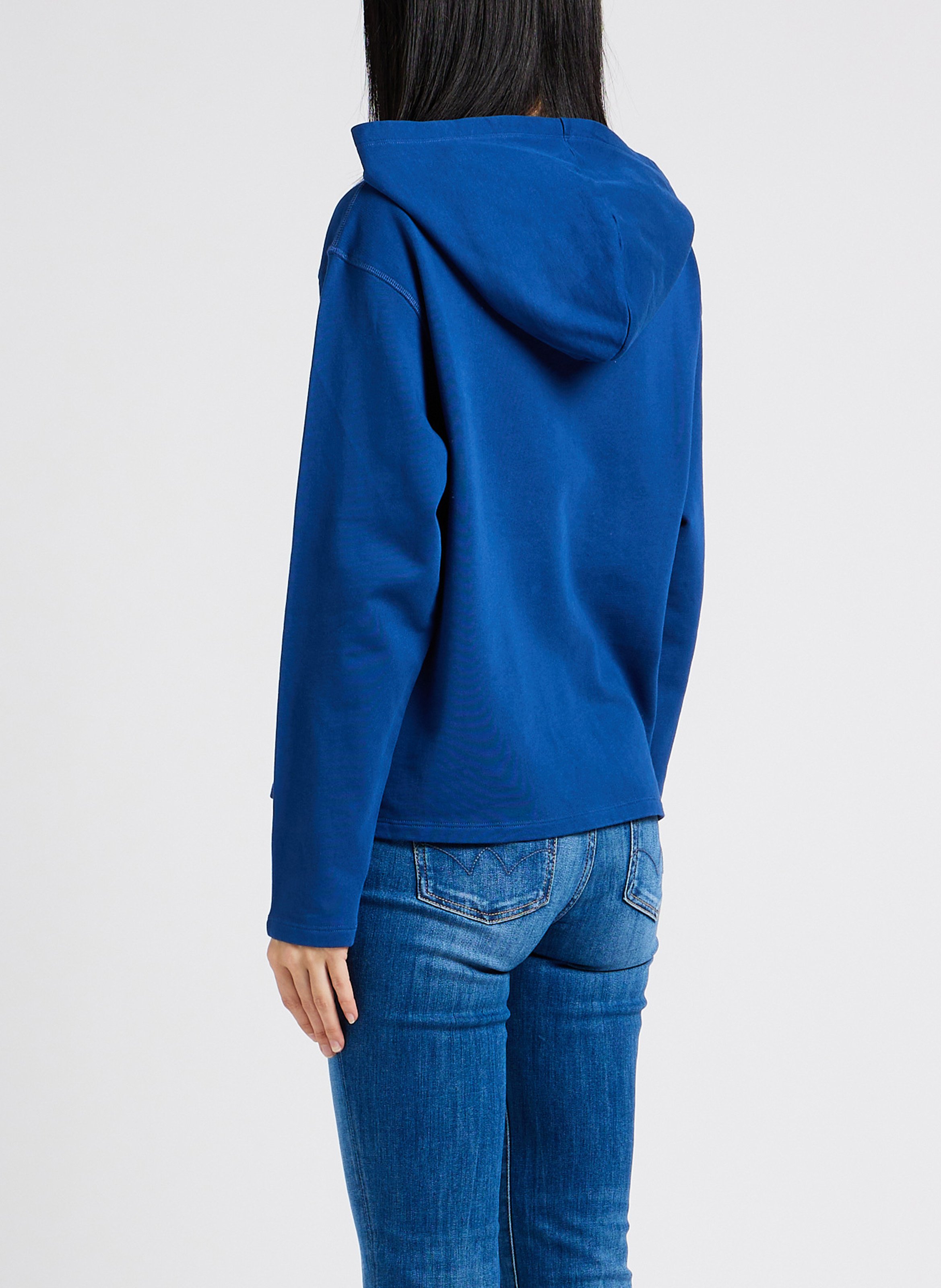 Sweat-shirt ample en coton bio brodé MAISON LABICHE Bleu