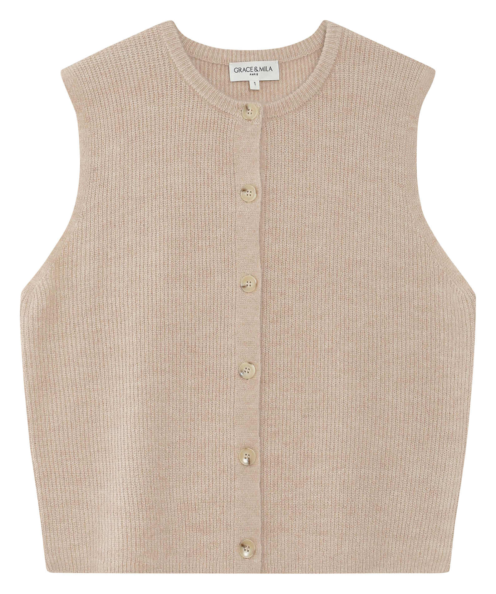 Top col rond  GRACE ET MILA Beige