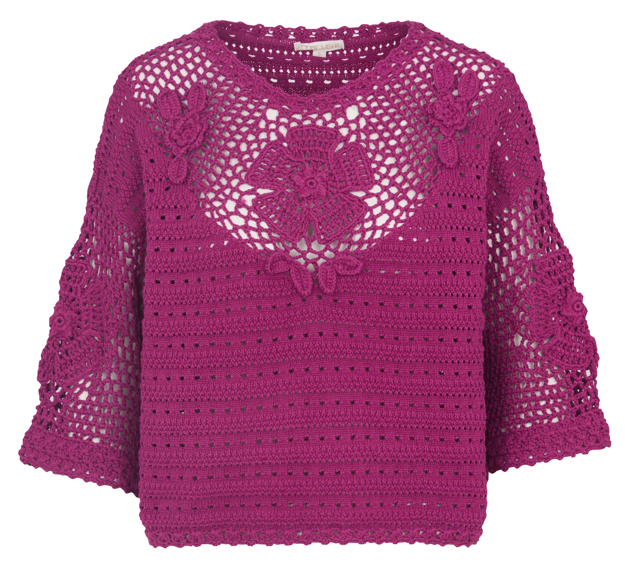 Straight cotton sweater with round neck LOUISE MISHA Pink