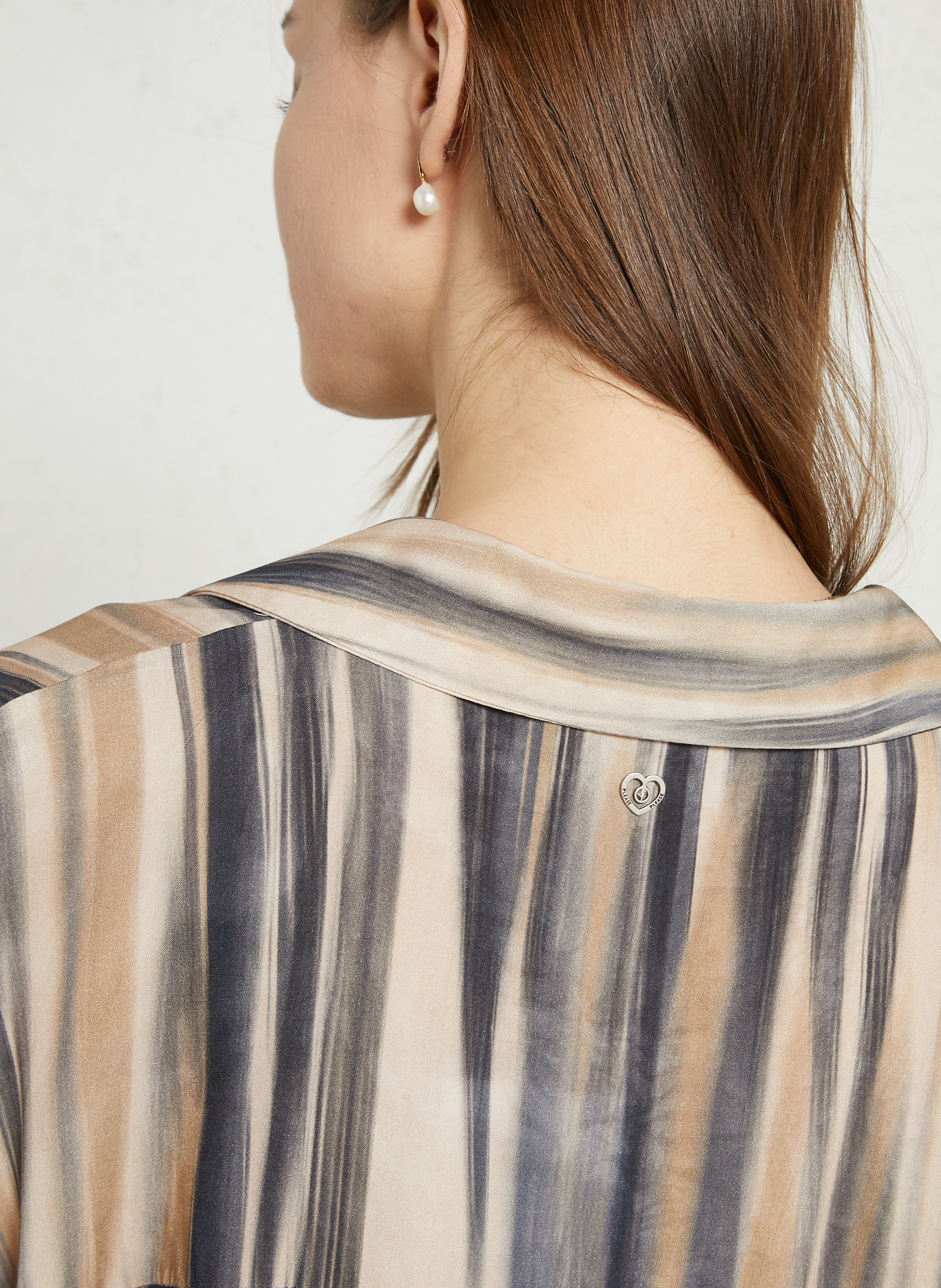 Robe courte col classique imprimée PLEASE Beige