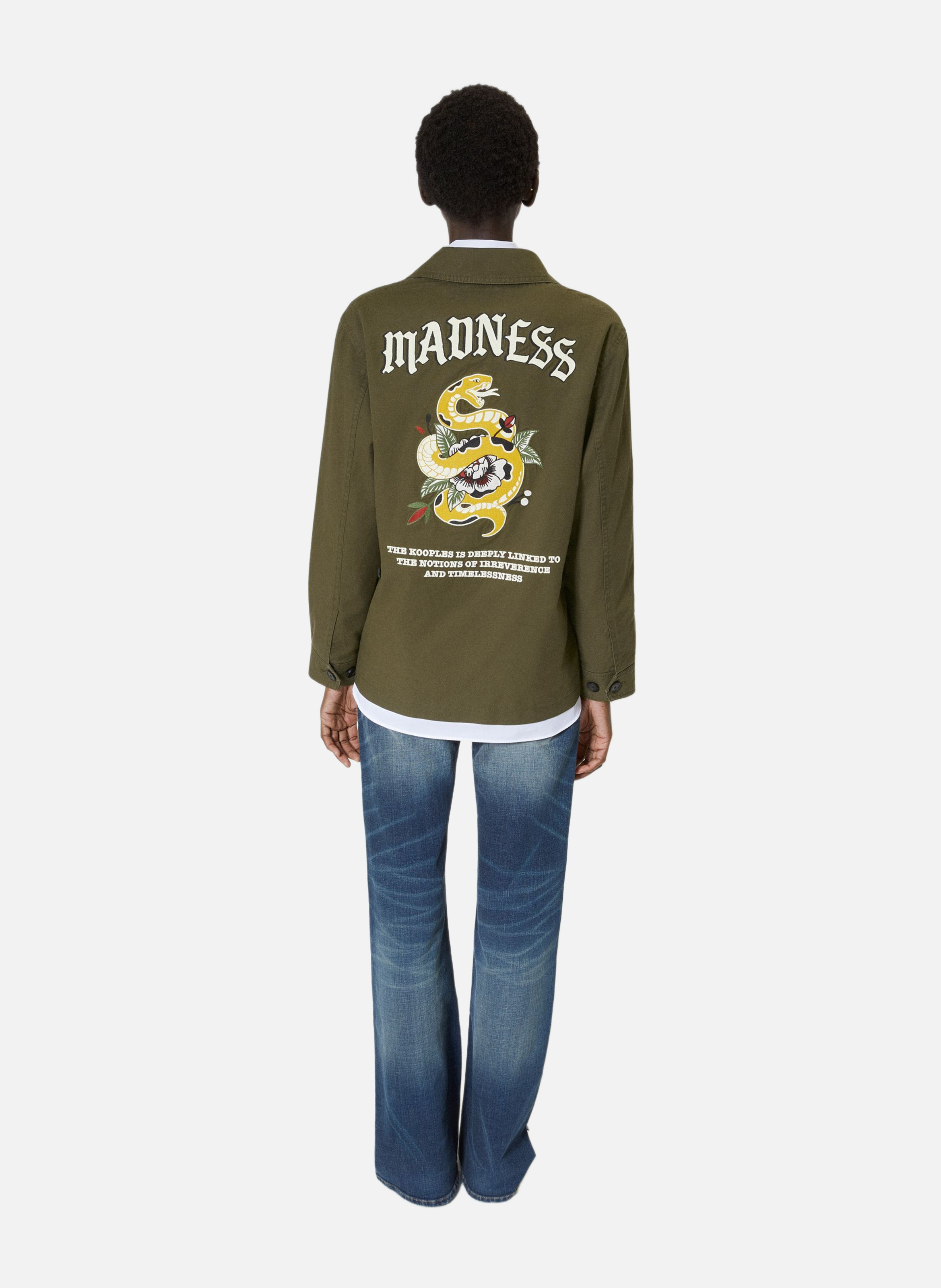 Embroidered cotton back jacket THE KOOPLES Green