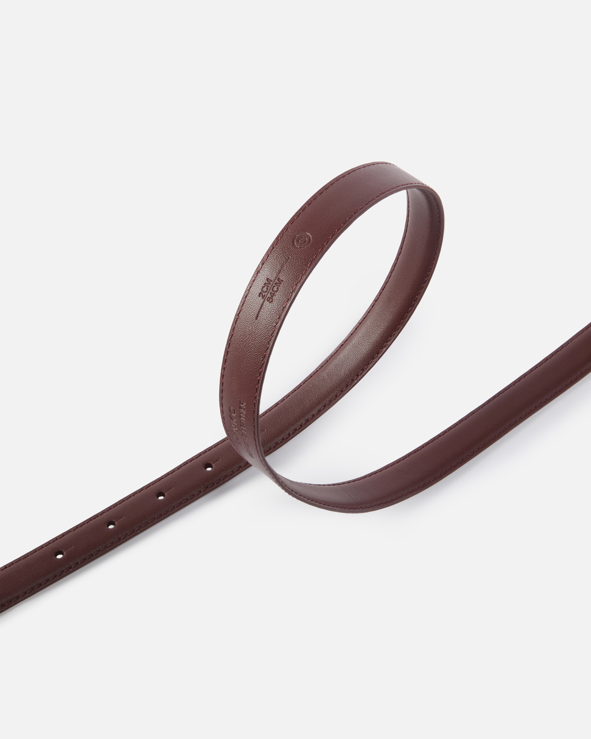 Fine "Love Birds" color block leather belt 2cm PINKO Red