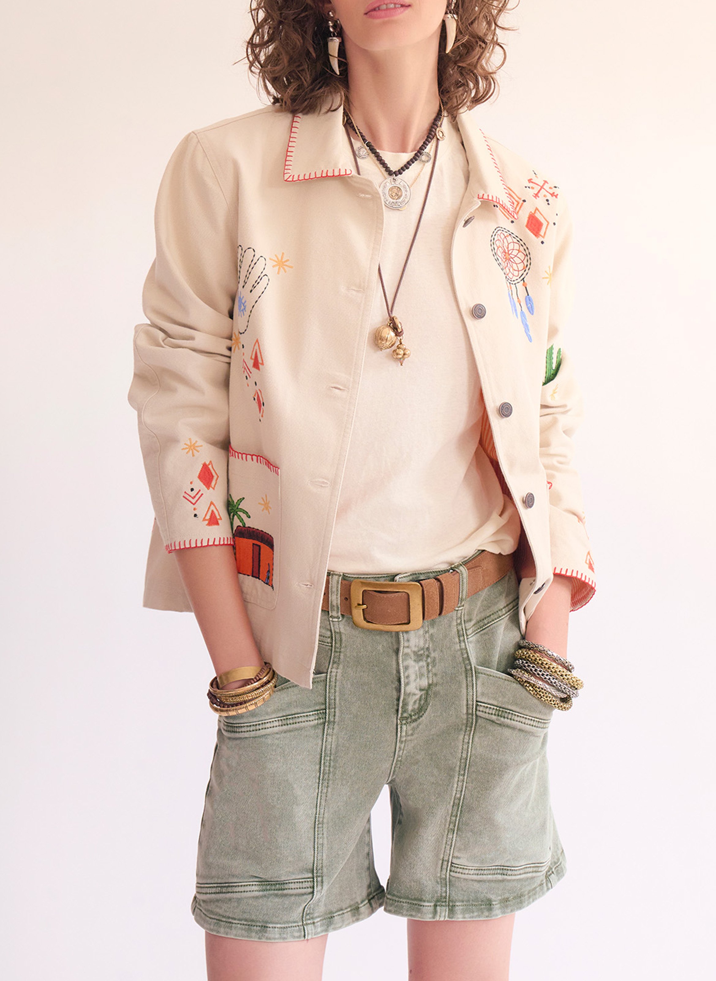 Baumwoll-Blazer MKT Beige