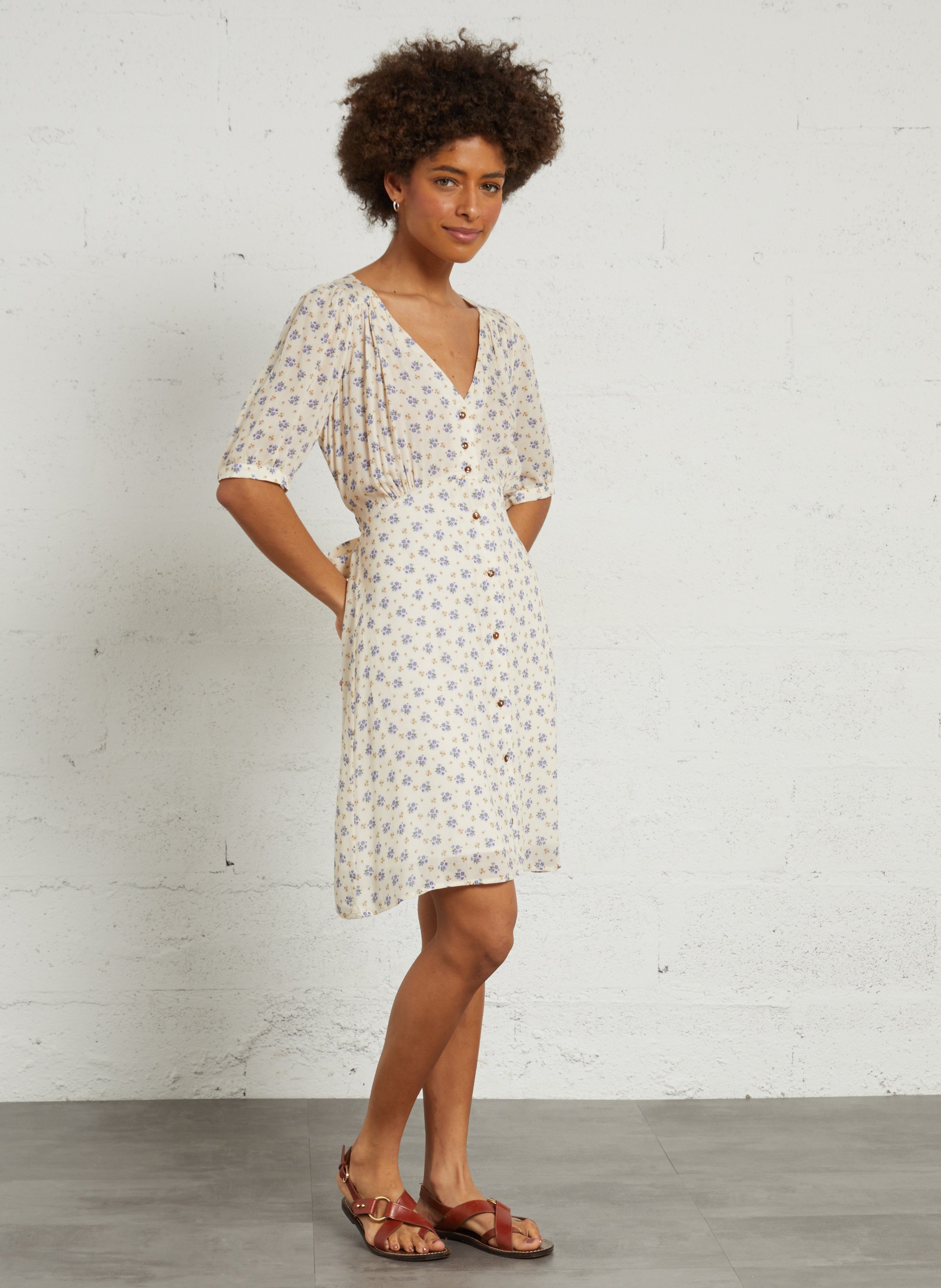 Bedrucktes Kleid EMILE ET IDA Blau