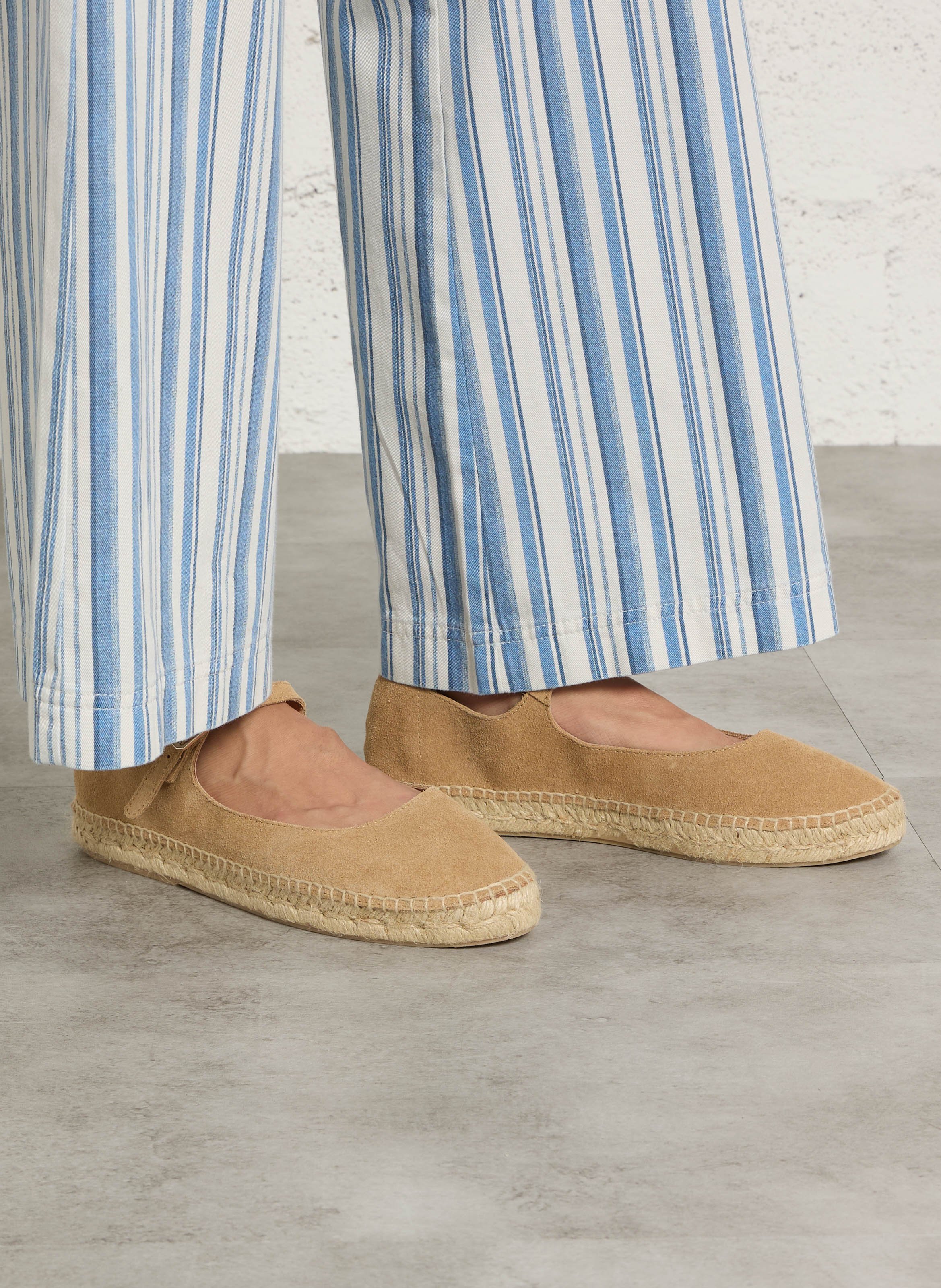 Espadrilles en cuir velours MELLOW YELLOW Beige