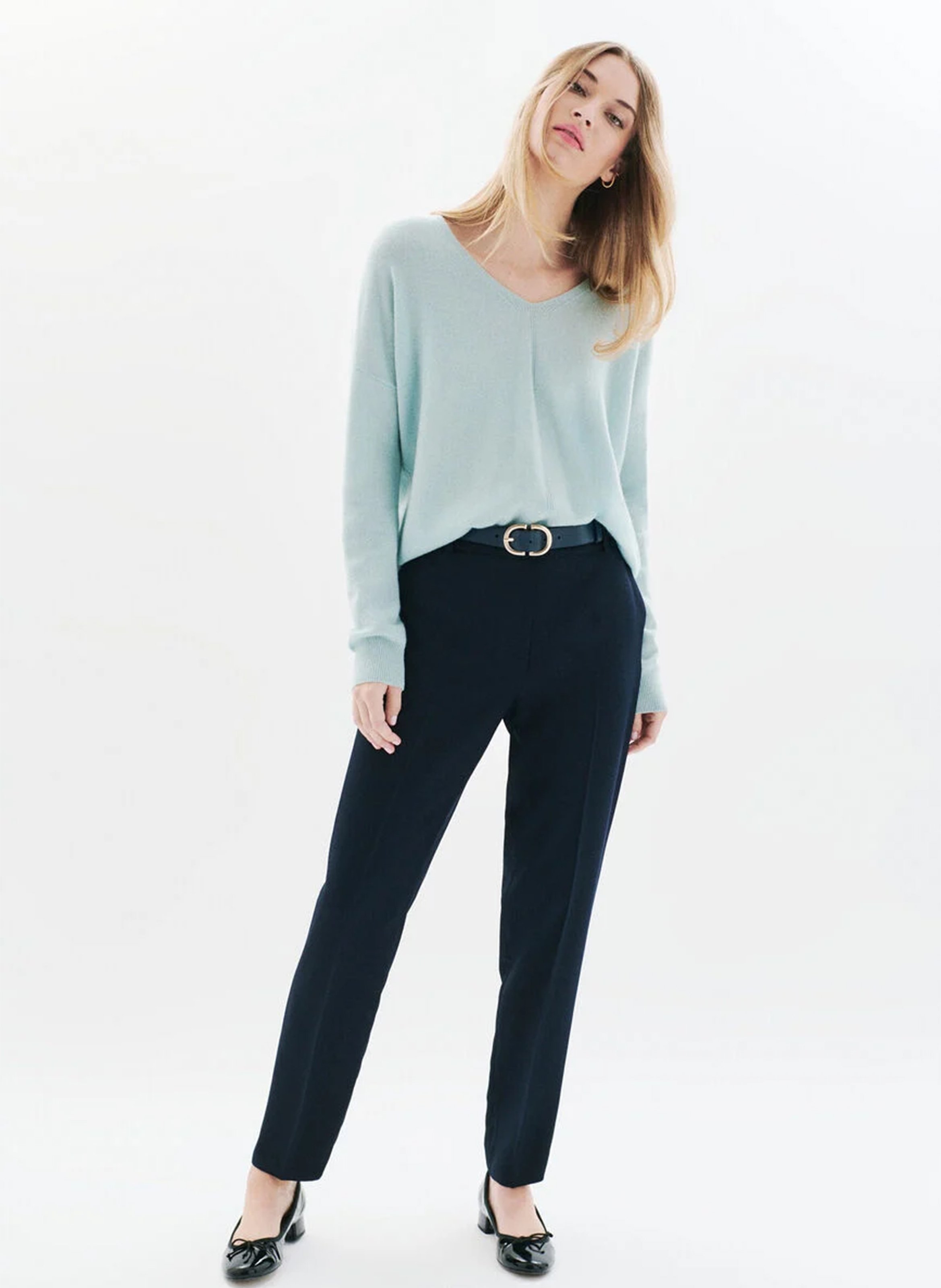 Pantalon cigarette CAROLL Bleu