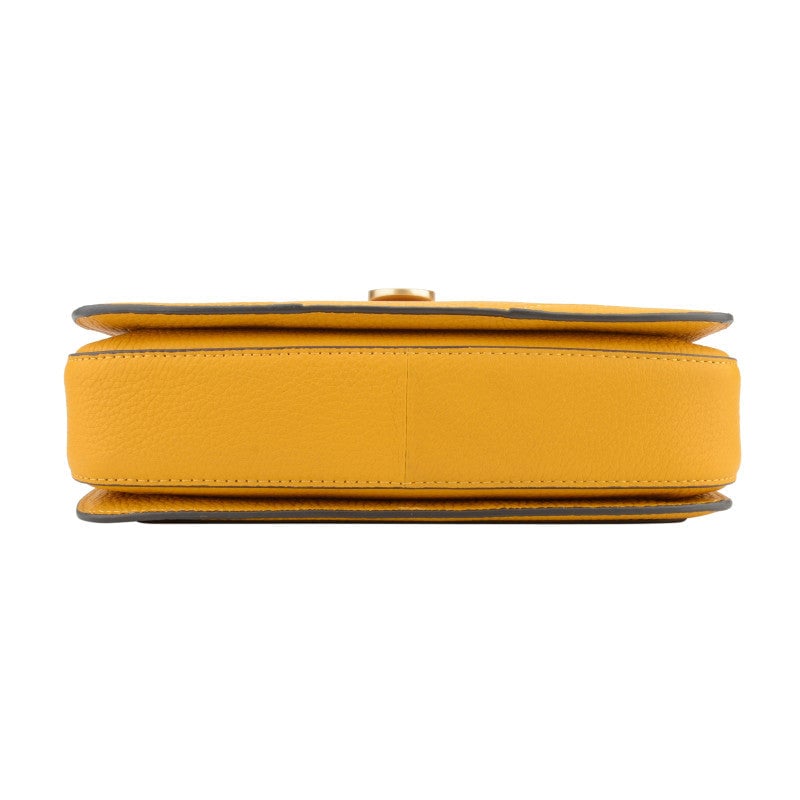 Crossbody bag in cowhide leather POURCHET Orange