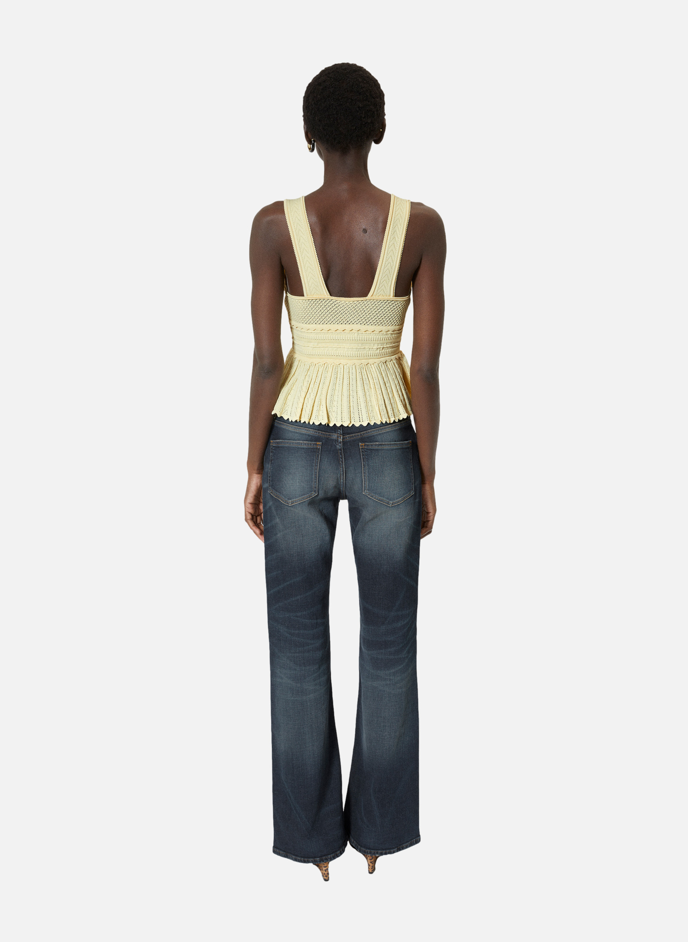 Open-work knit top THE KOOPLES Yellow