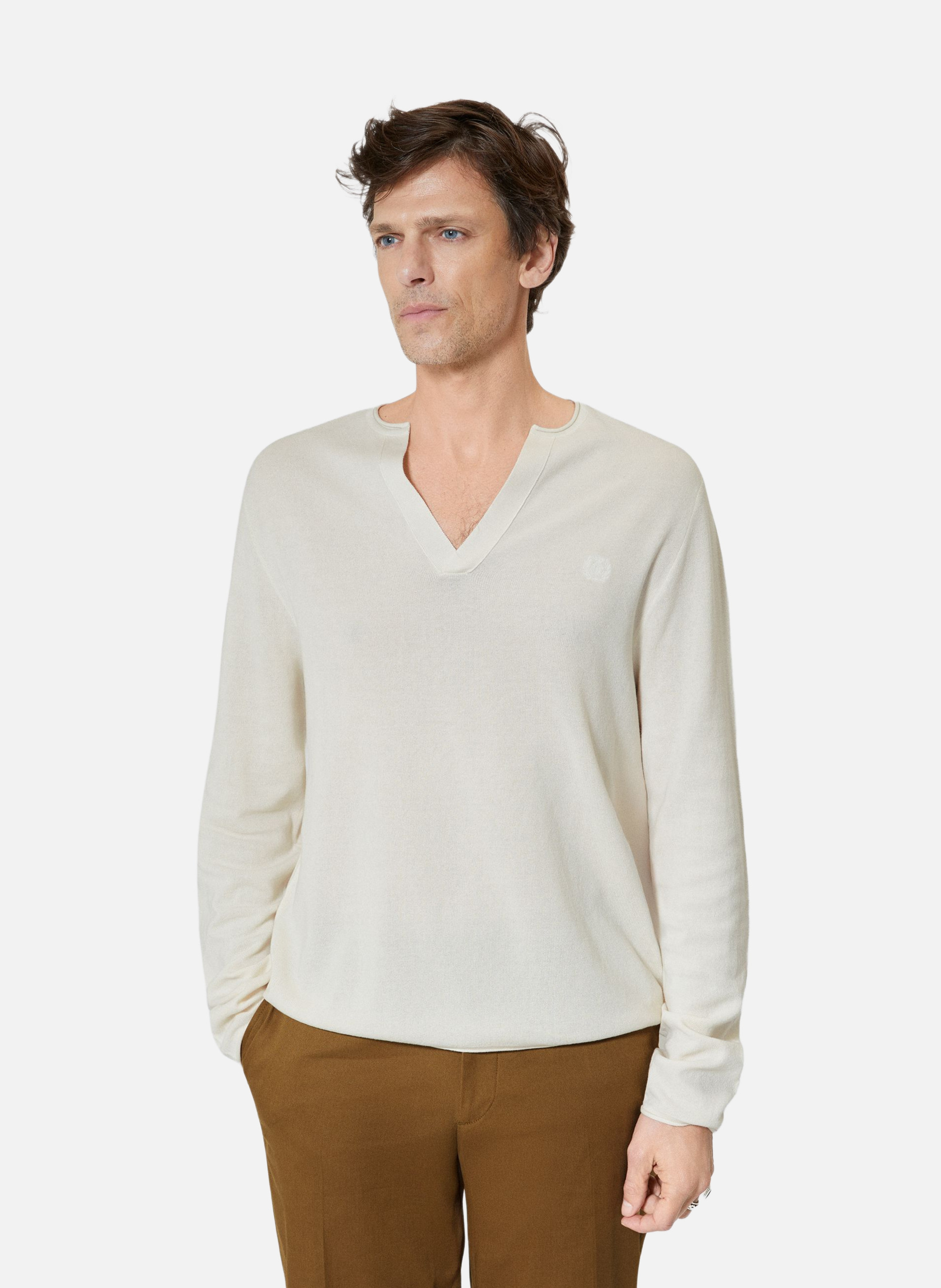 Green Tunisian collar sweater THE KOOPLES