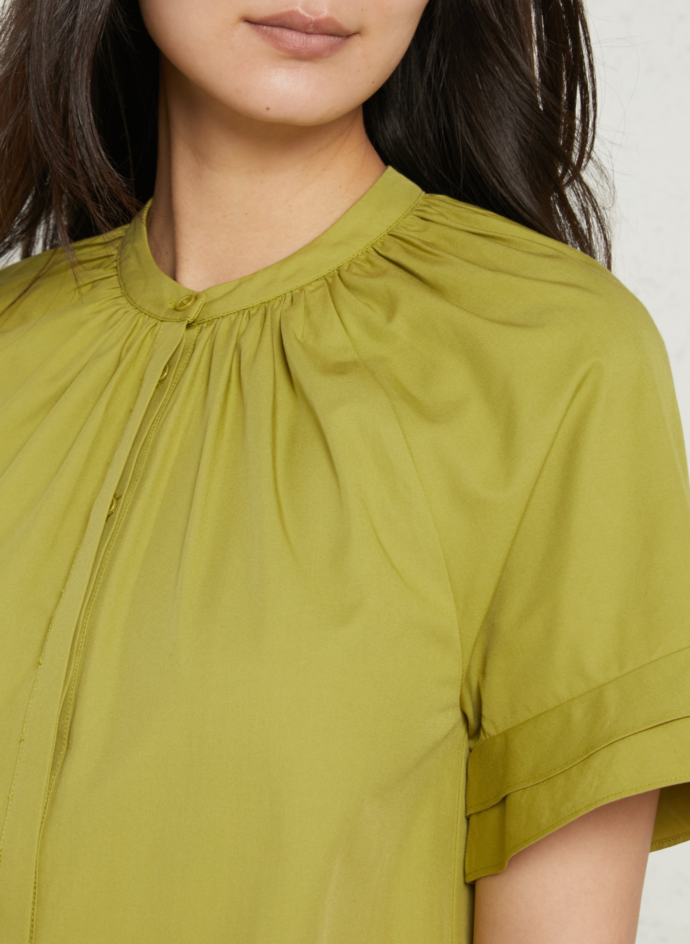 Robe longue col rond en coton mélangé PETITE MENDIGOTE Vert