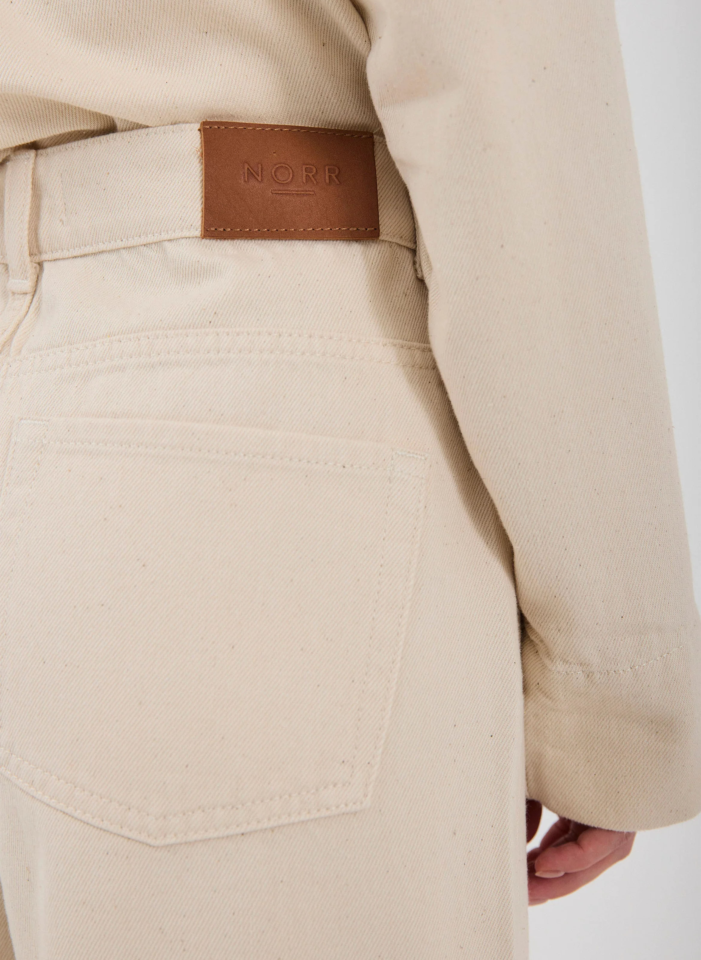 Cropped organic cotton and cotton jeans NORR White