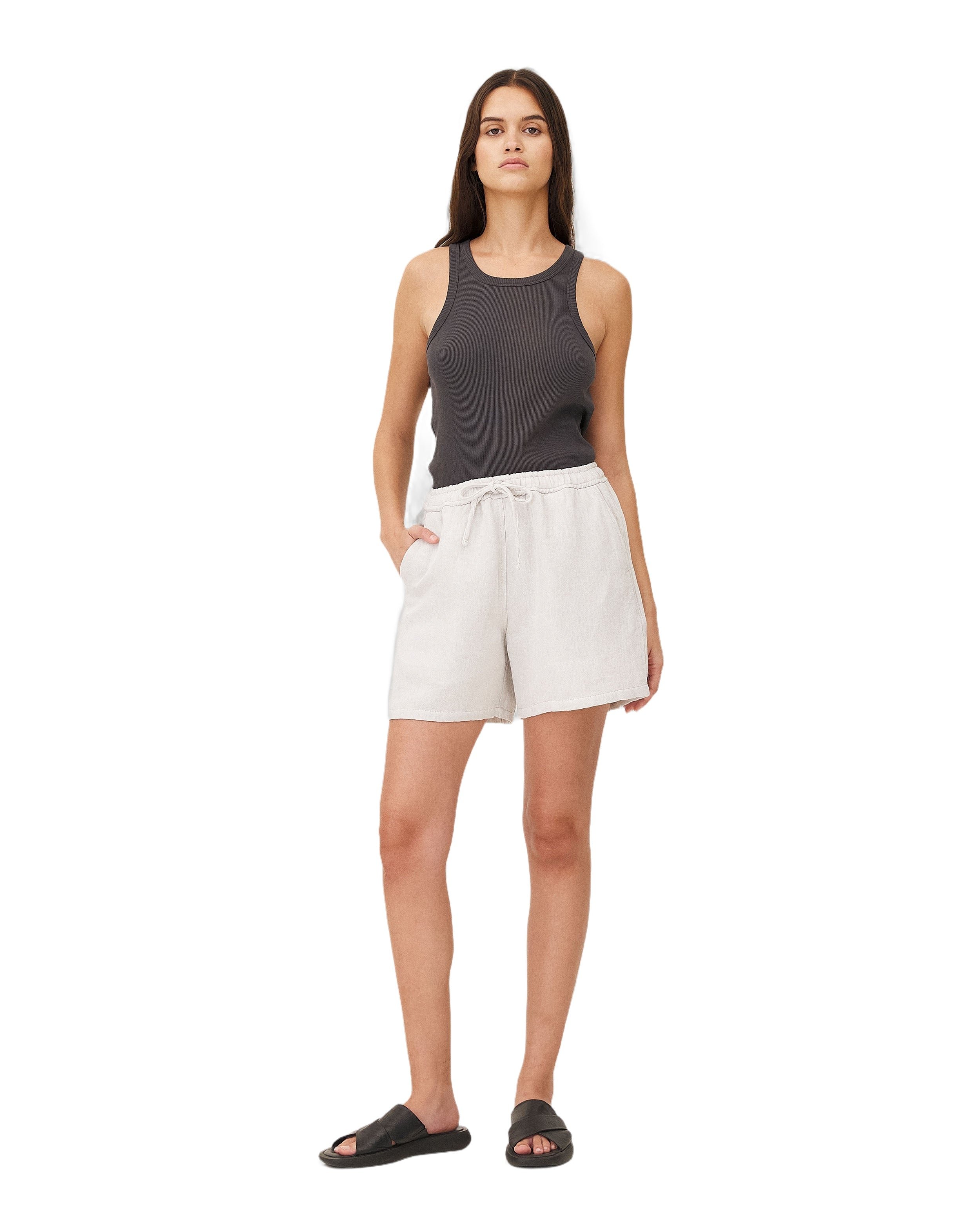Elasticized shorts MALIBU LIGHT GREY Noyoco Grey