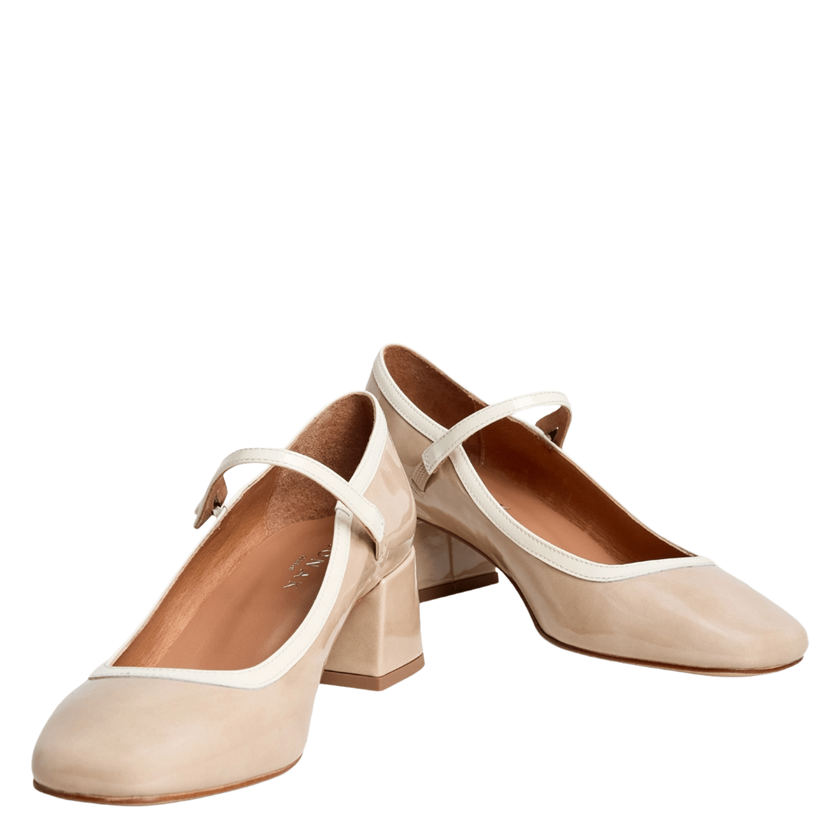 Escarpins en cuir vernis JONAK Beige